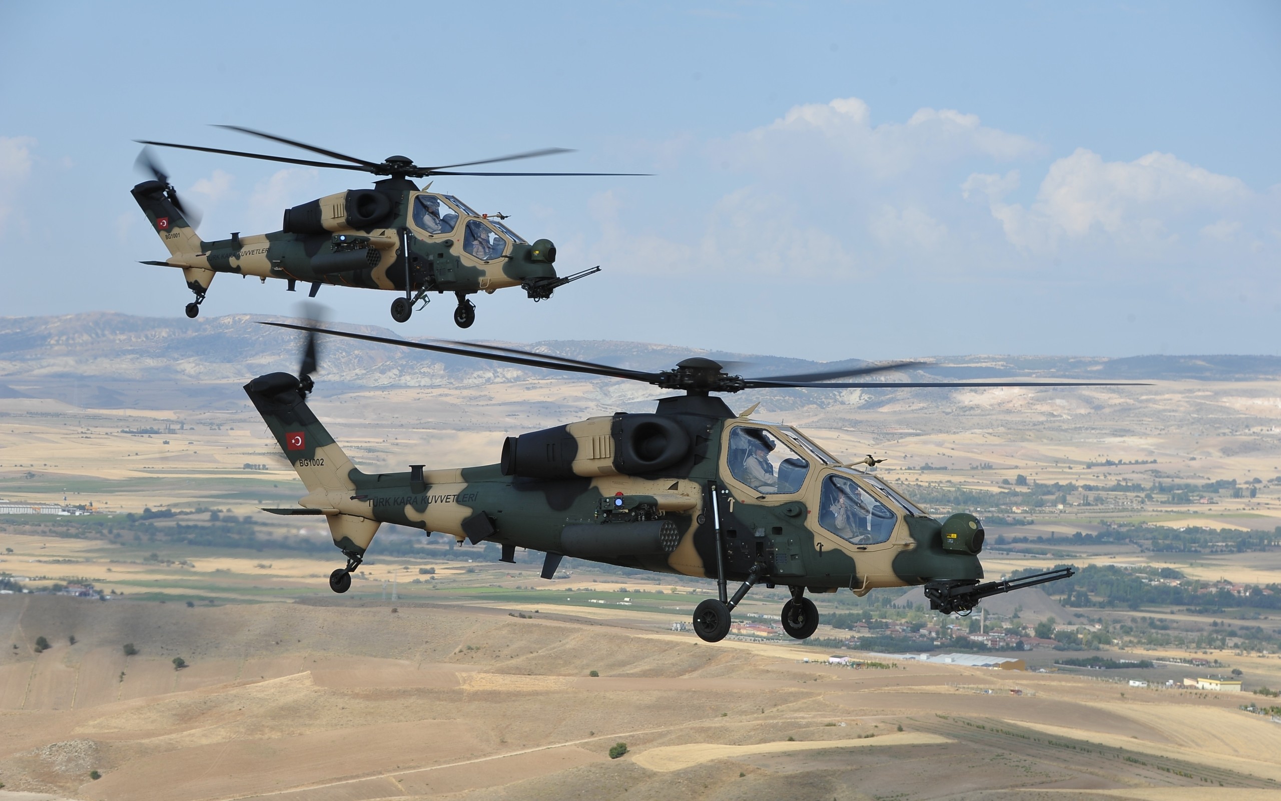 Helicopters Military Military Aircraft Aircraft TAi AgustaWestland T129 Turkish Air Force Turkish Ae 2560x1600