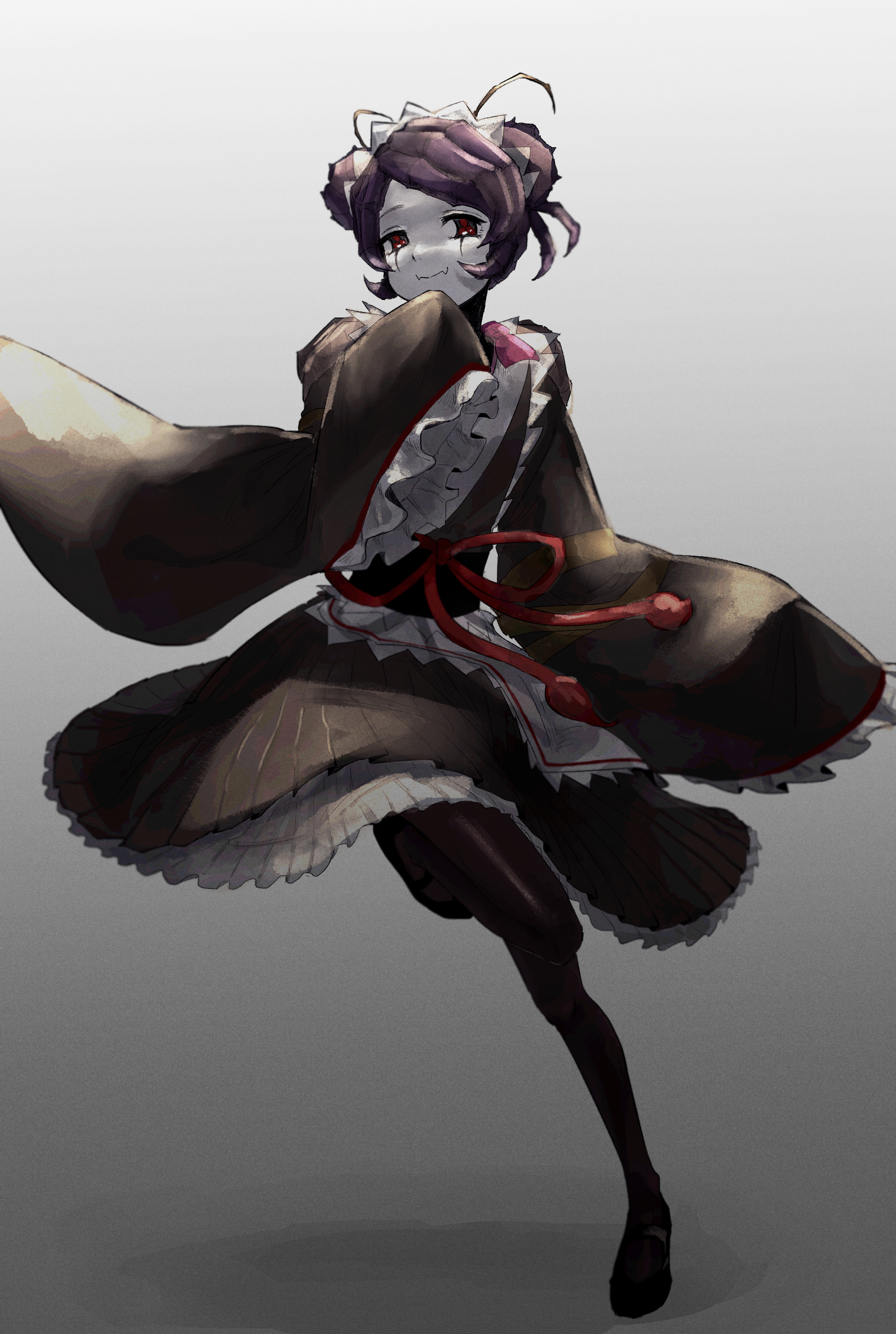 Overlord Anime Anime Girls Maid Outfit Entoma Vasilissa Zeta Monster Girl Red Eyes 1783x2655