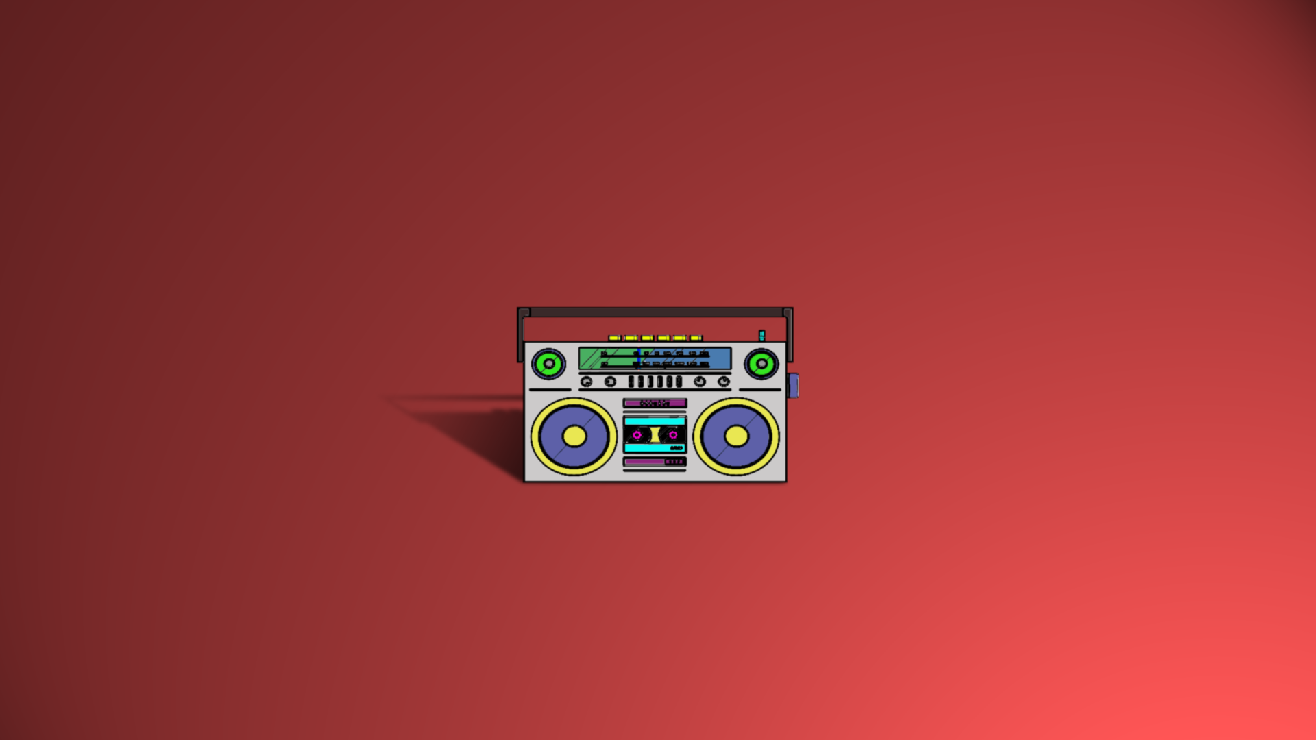 Boombox Music Colorful 1920x1080