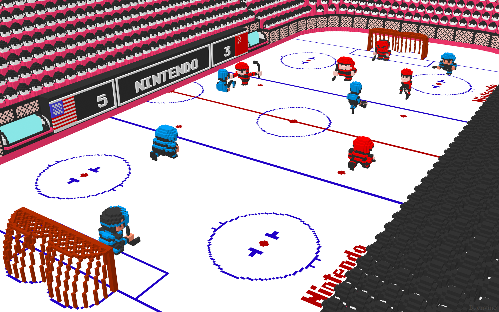 Pixel Art 8 Bit Ice Hockey Digital Art Nintendo 1920x1200