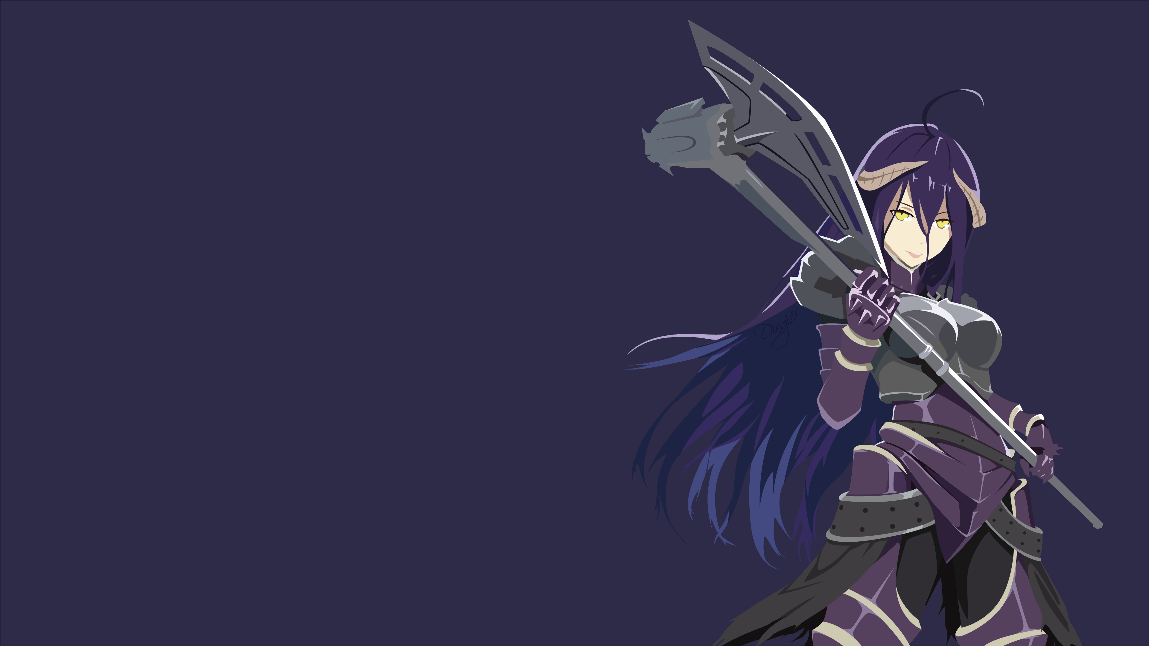 Anime Anime Girls Albedo OverLord Overlord Anime Isekai Simple Background 3841x2161