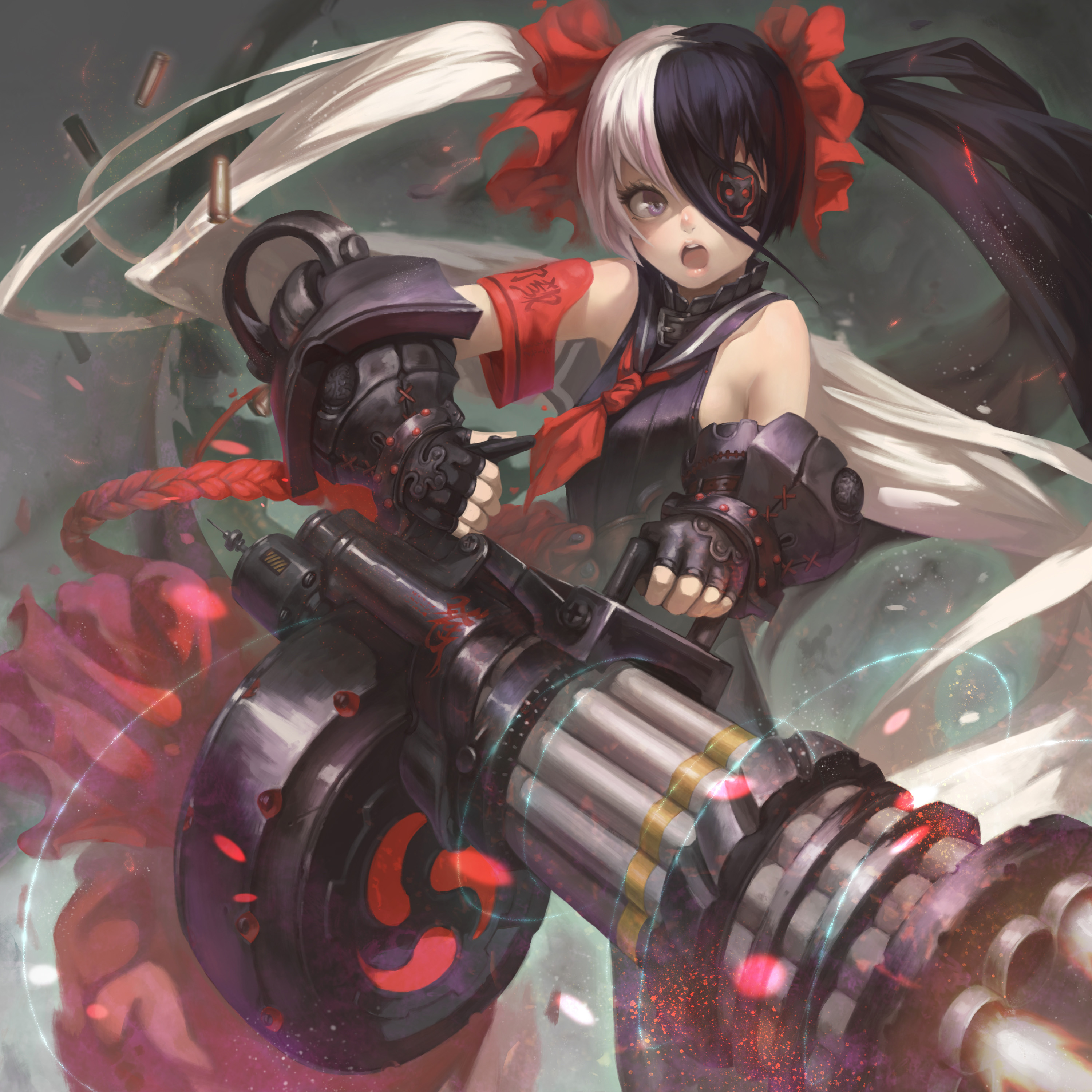 Anime Anime Girls Gun Black Hair White Hair Blade And Soul 3000x3000