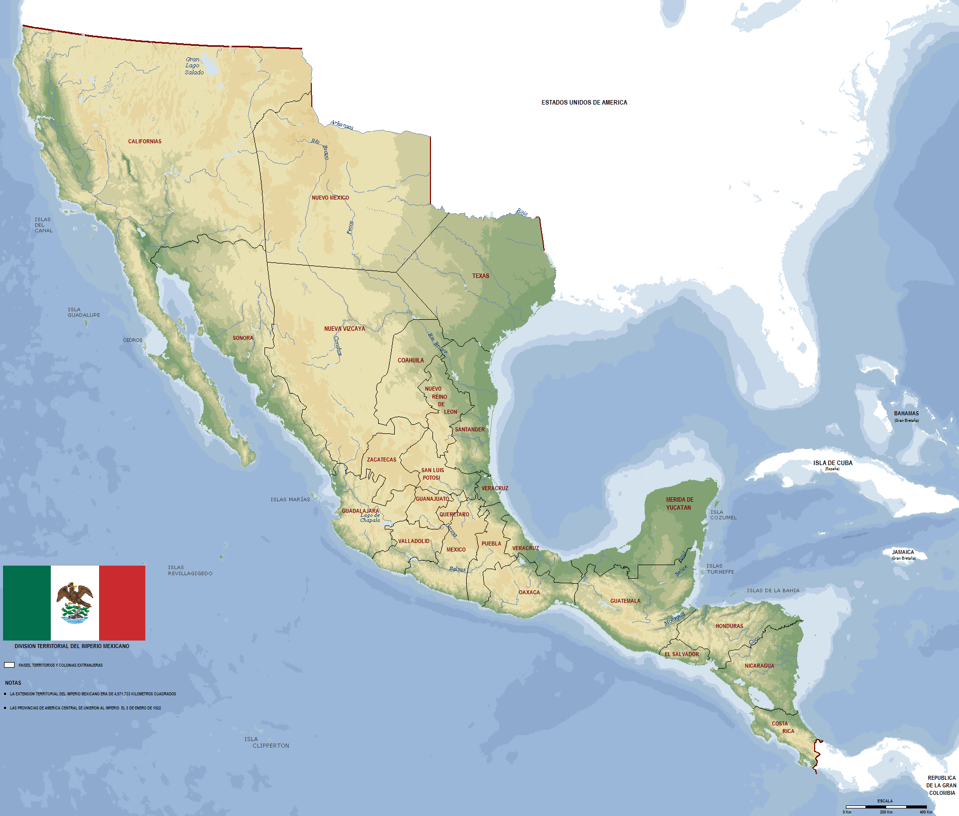 Map Mexico South America 1907x1623