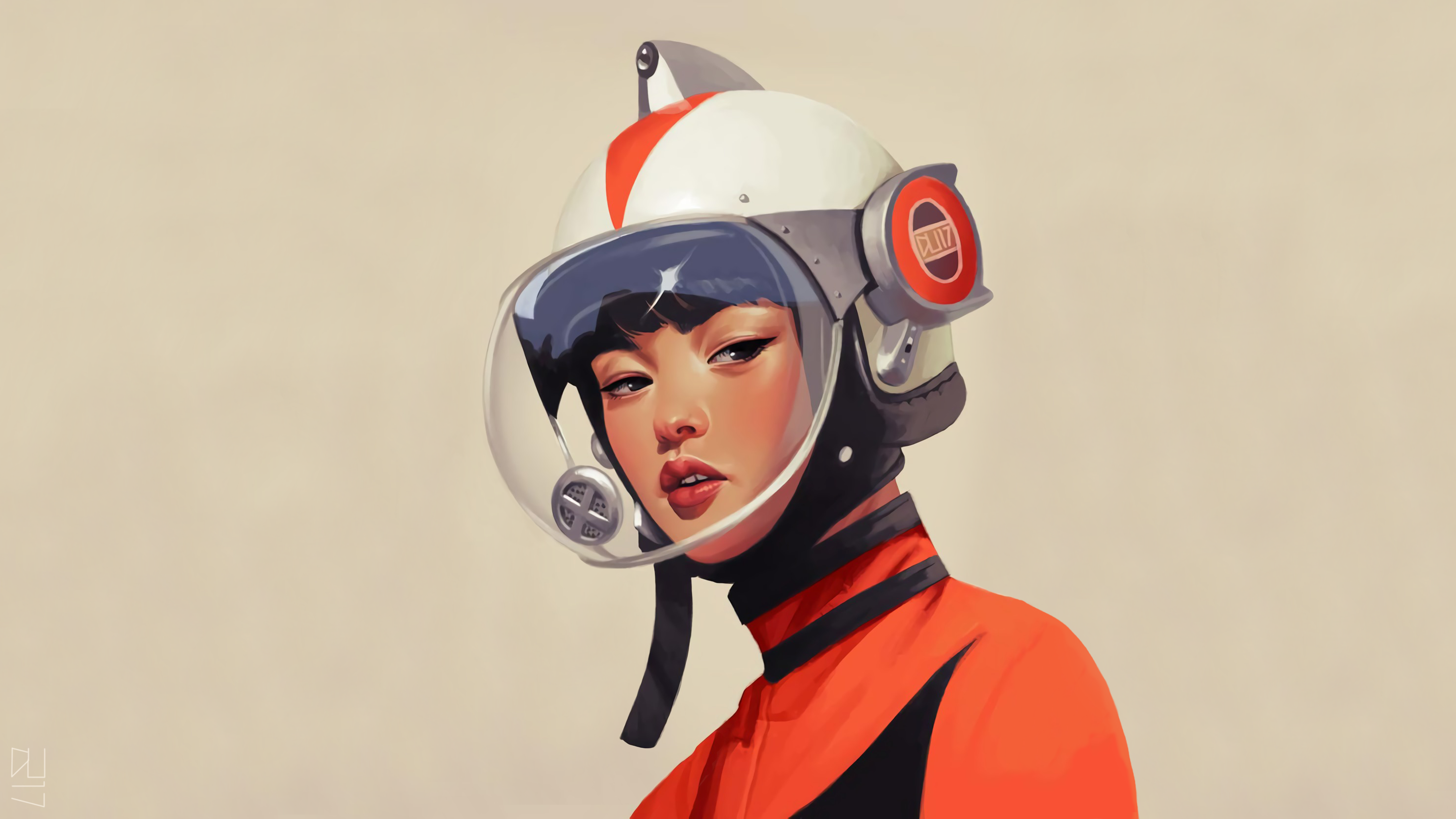 Daniela Uhlig Astronaut Space Suit Vintage Retro Style Retro Science Fiction Futuristic Artwork Digi 2966x1668