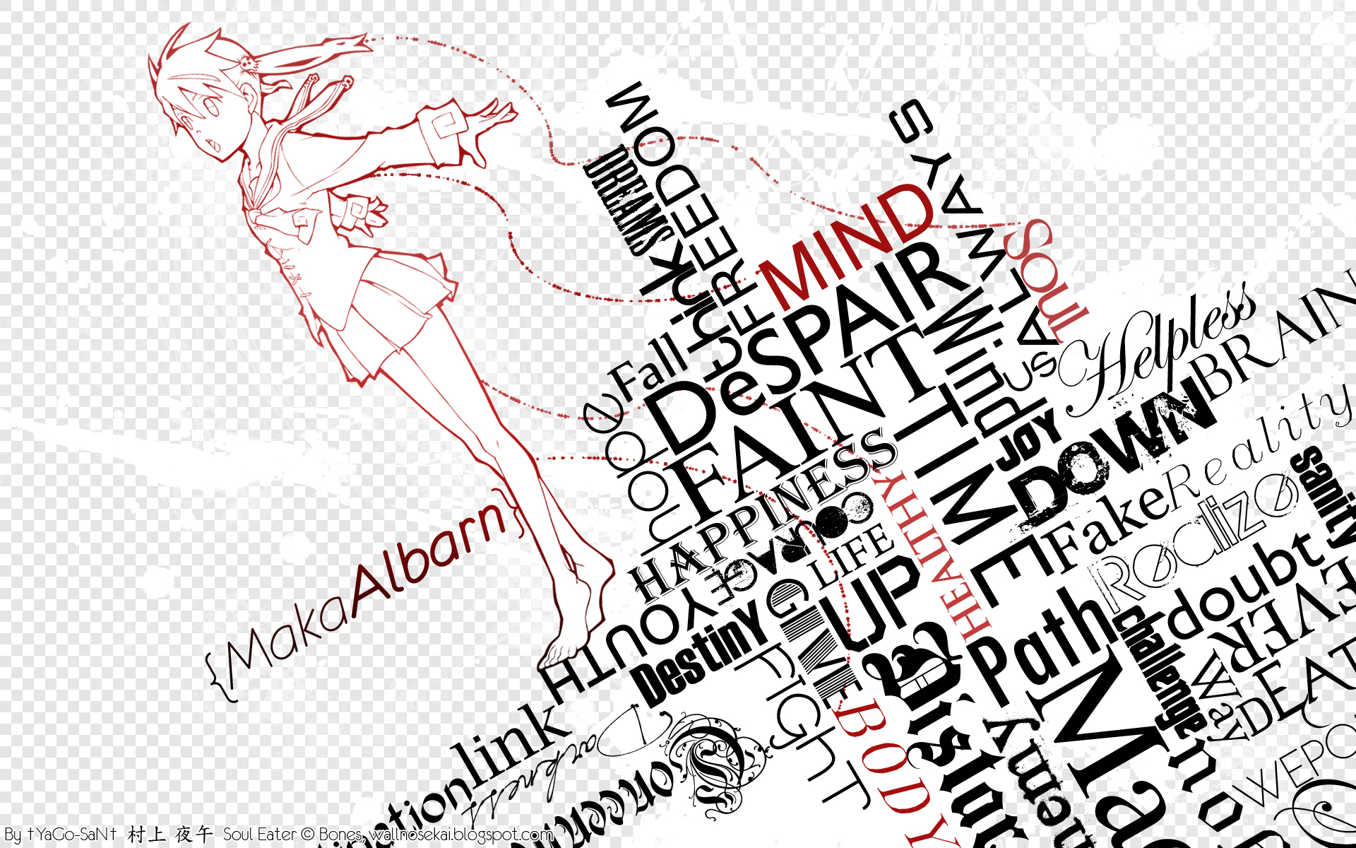 Soul Eater Anime Girls Soul Evans Maka Albarn Typography YaGo SaN 1920x1200