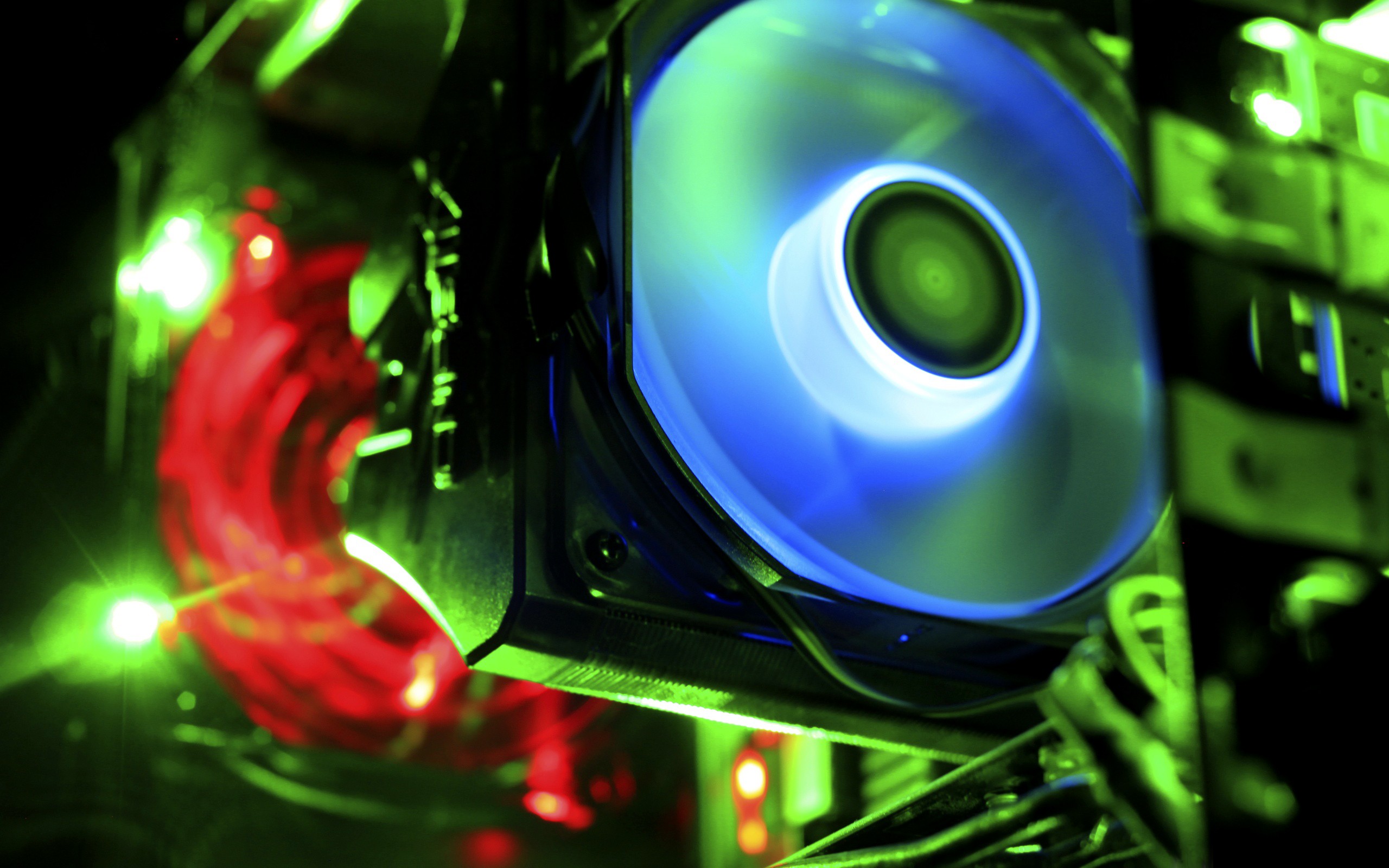 Computer CPU Cooling Fan Green 2560x1600