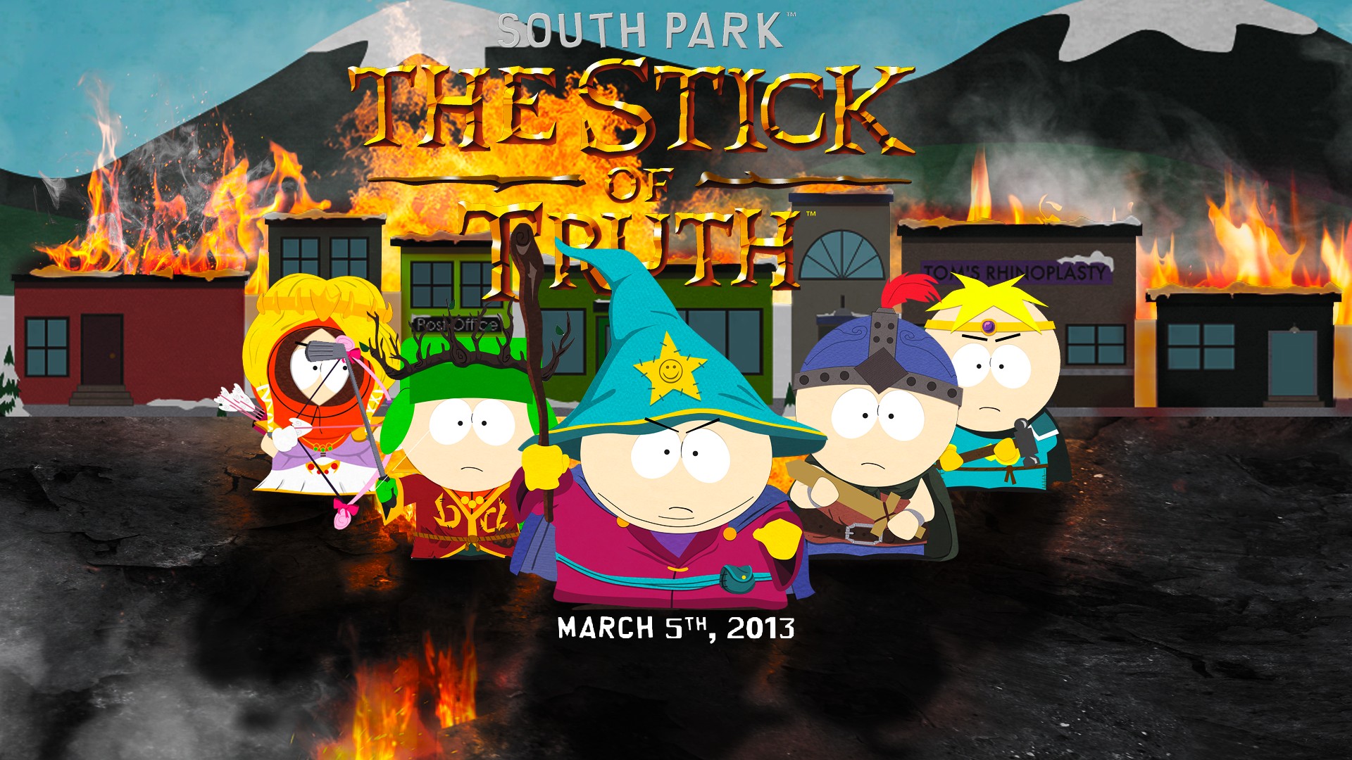 South Park The Stick Of Truth Eric Cartman Kenny McCormick Wizard Digital Art Series Video Games Kyl 1920x1080