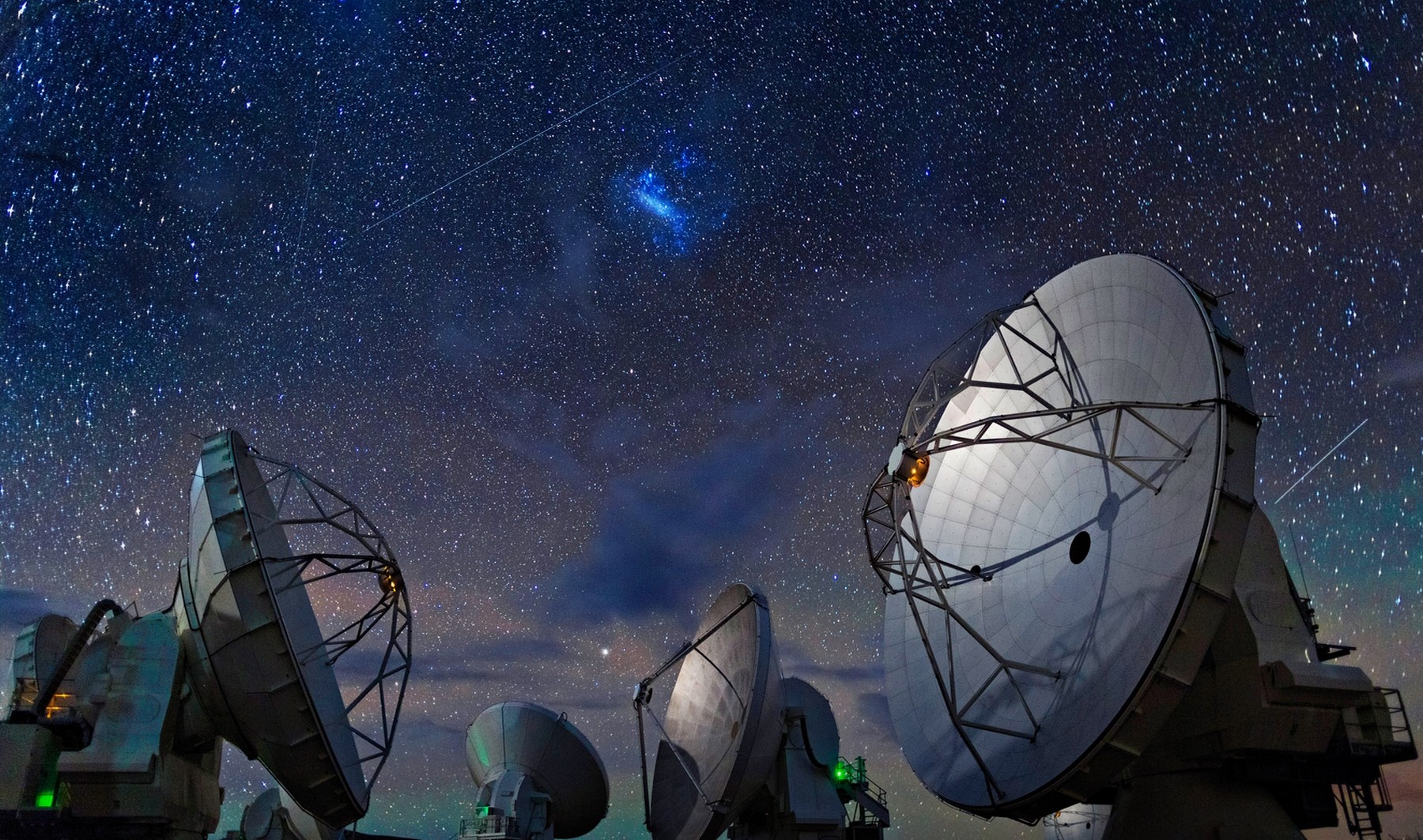 ALMA Observatory Chile Space Starry Night Atacama Desert Technology Galaxy Landscape 1800x1063