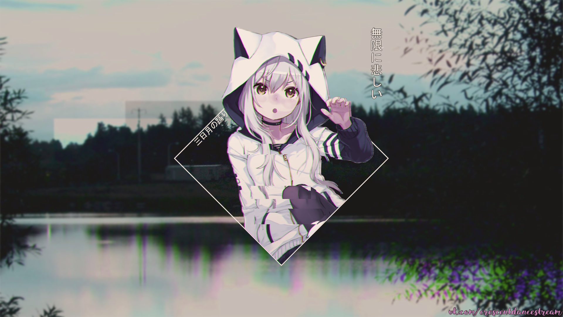 Anime Girls Anime Vectors Picture In Picture Blurred 1920x1080