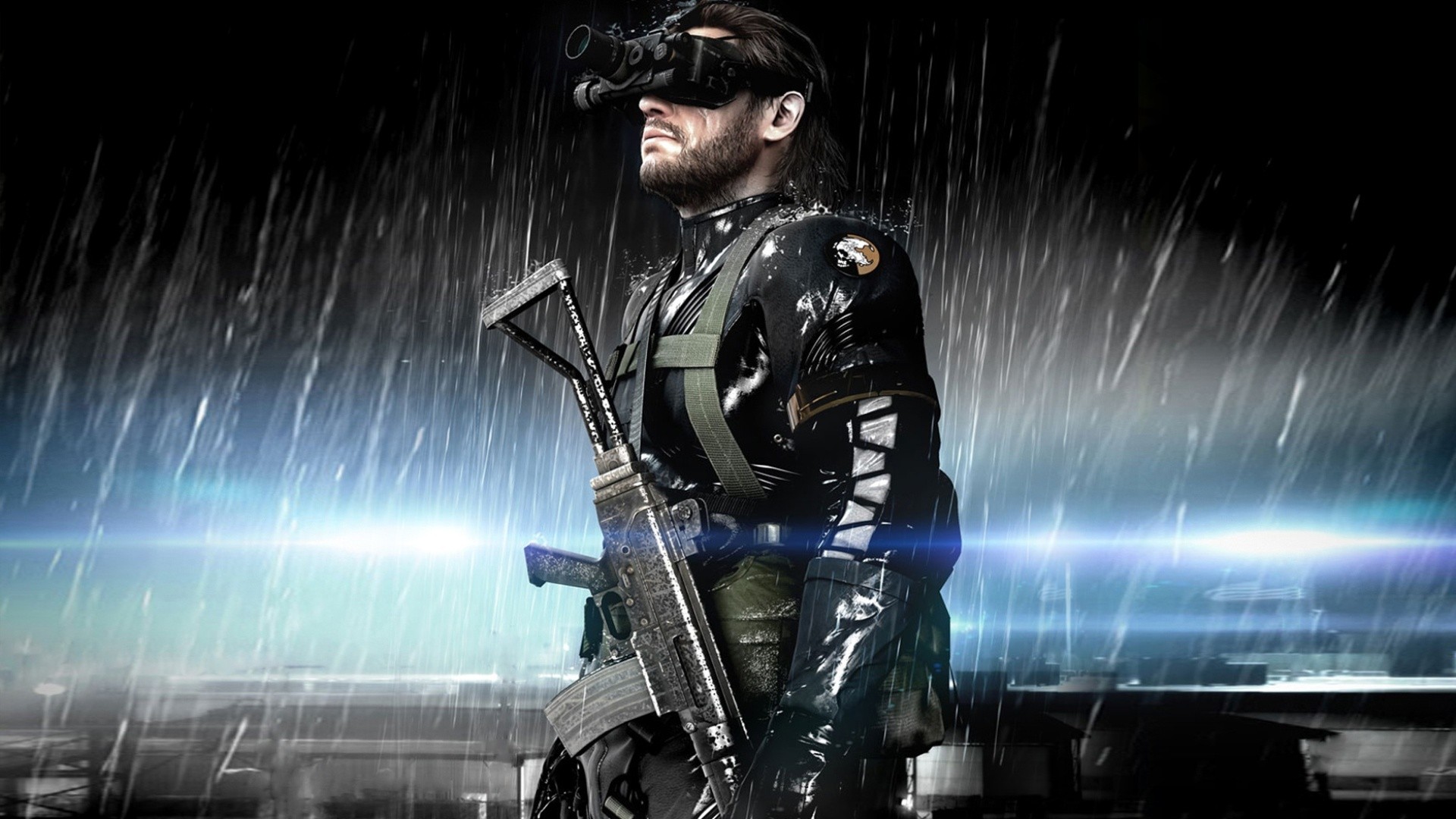 Video Games Metal Gear Solid V Ground Zeroes Solid Snake Metal Gear Solid Rain Cyan 1920x1080
