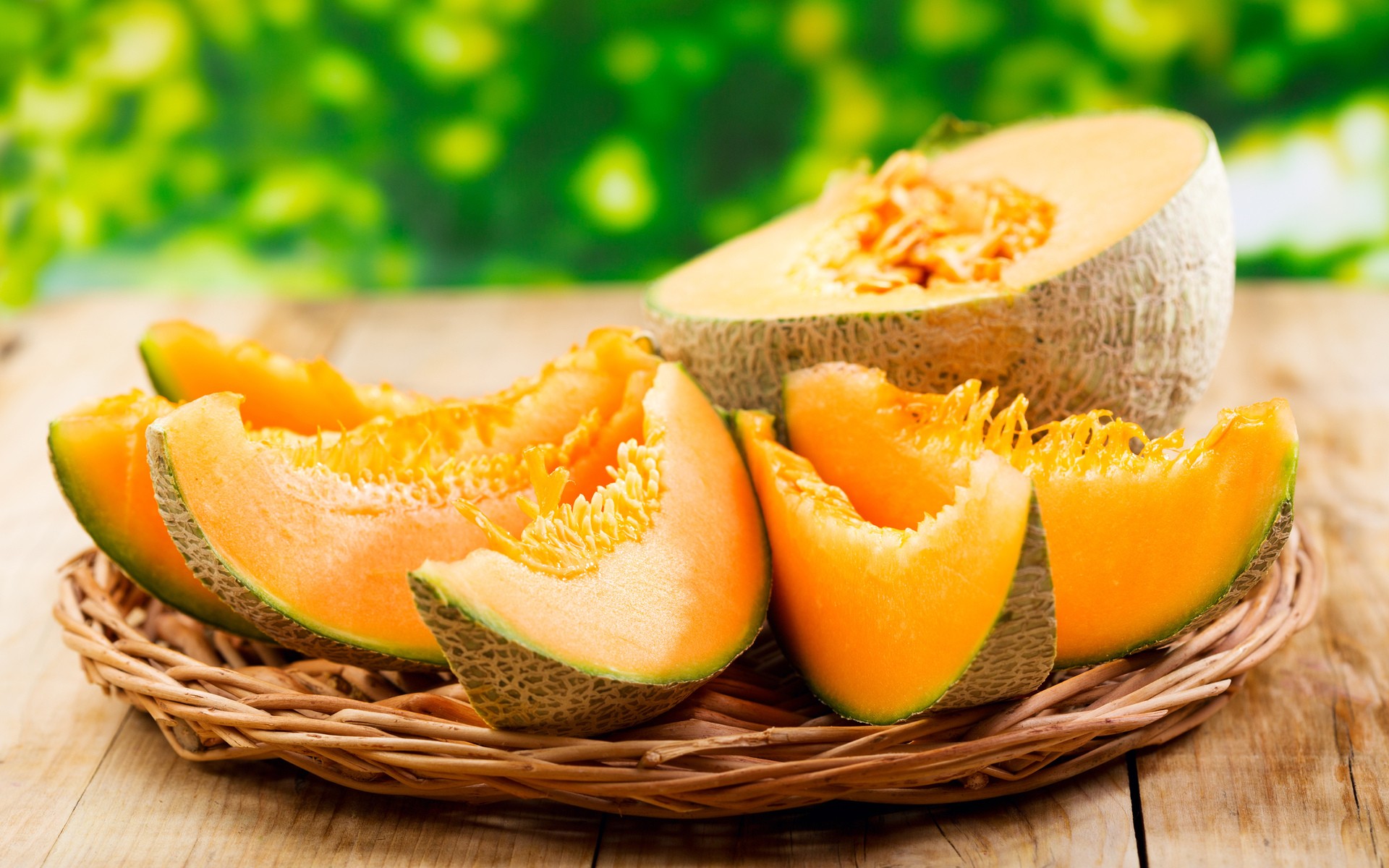 Food Lunch Closeup Fruit Melons Wooden Surface 1920x1200