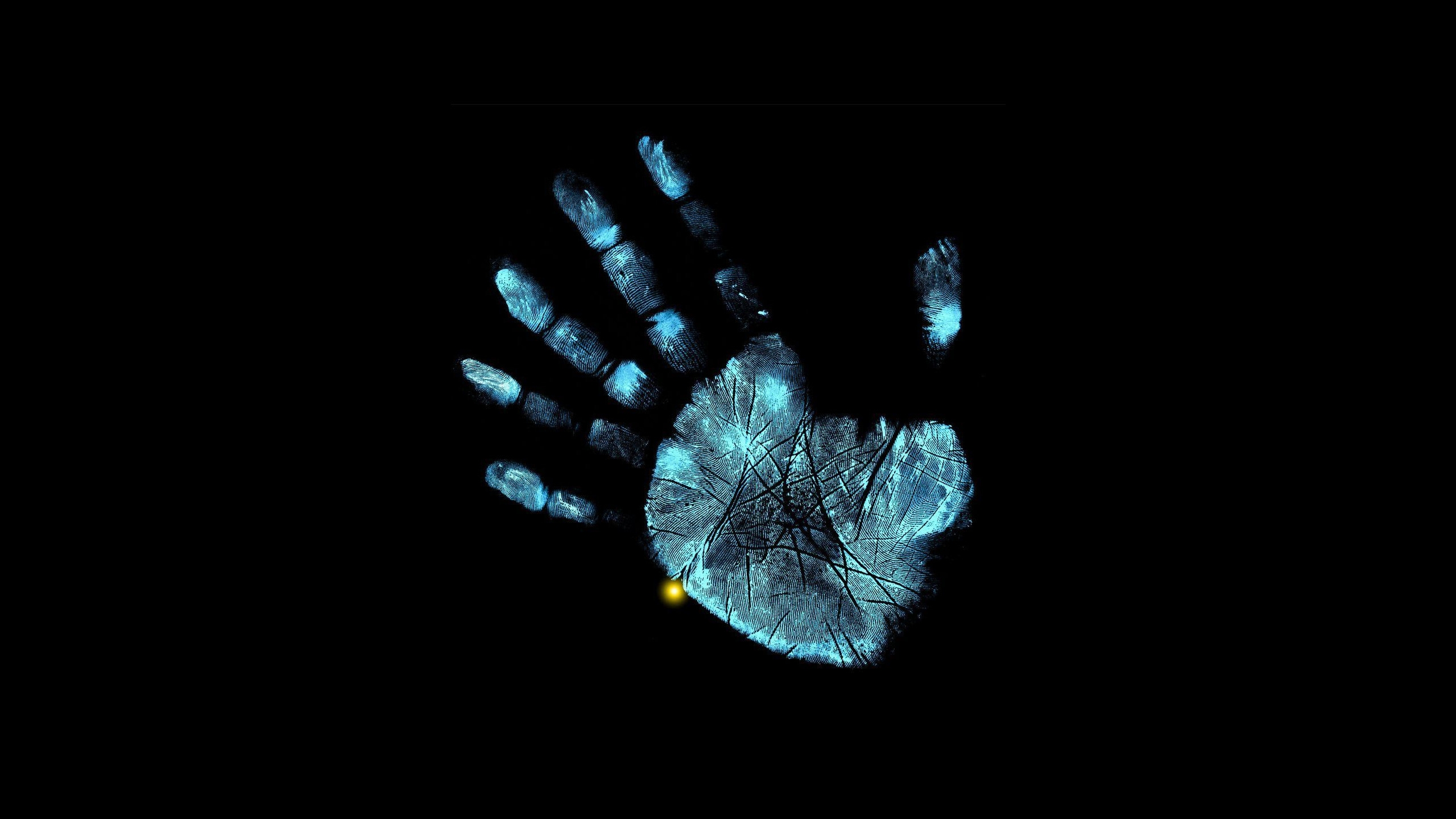Hand Gesture Aliens Fringe TV Series Cyan Hands Black Black Background 2560x1440