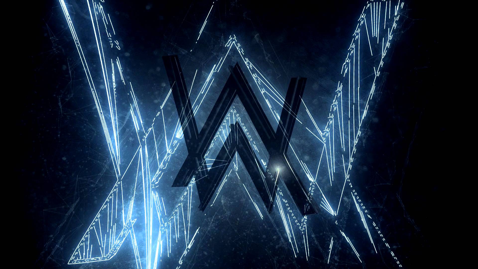 Alan Walker Logo Blue Dark Black Cyan 1920x1080