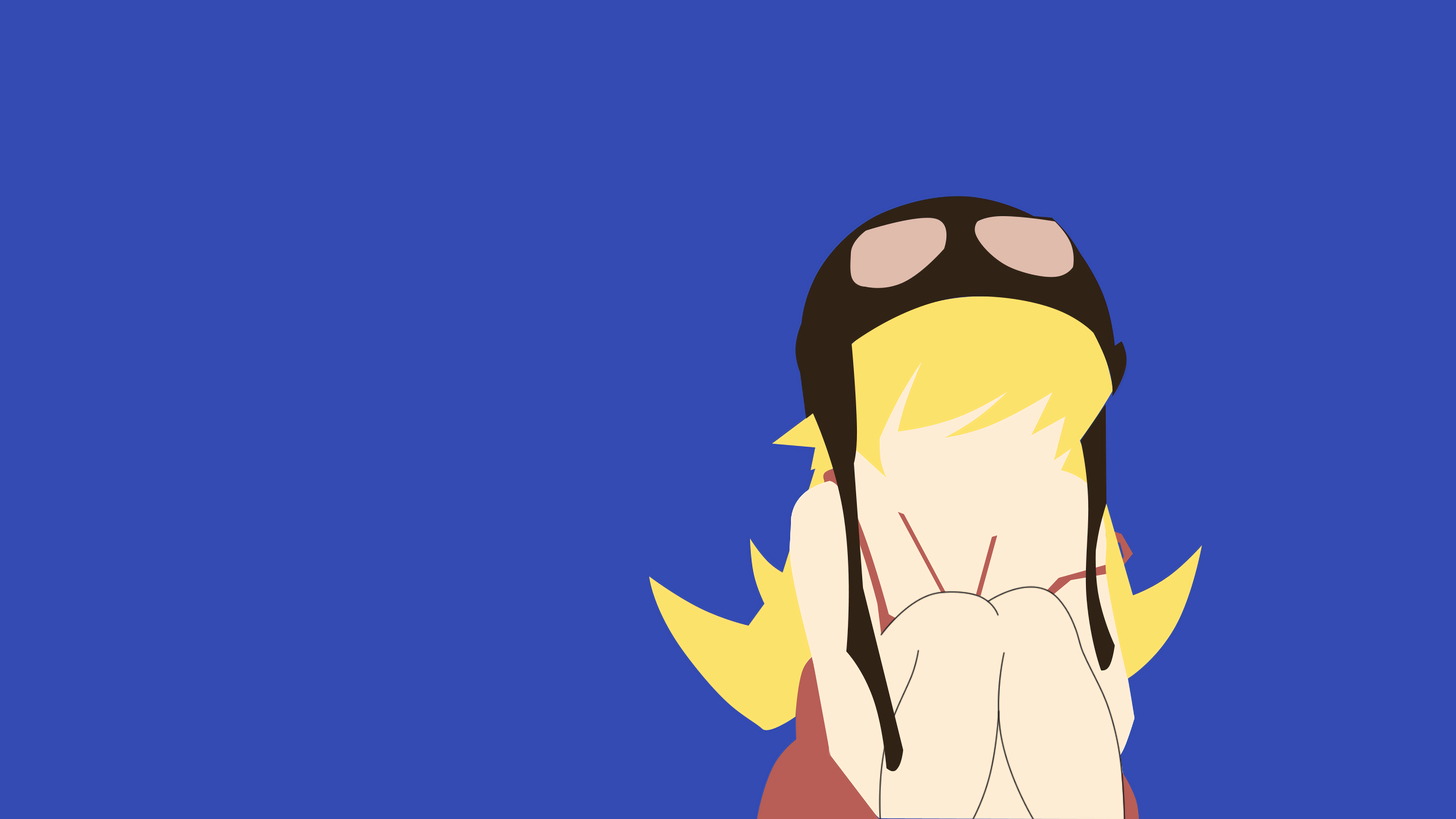 Anime Girls Anime Oshino Shinobu Blonde Long Hair Vector Art Monogatari Series Wallpaper