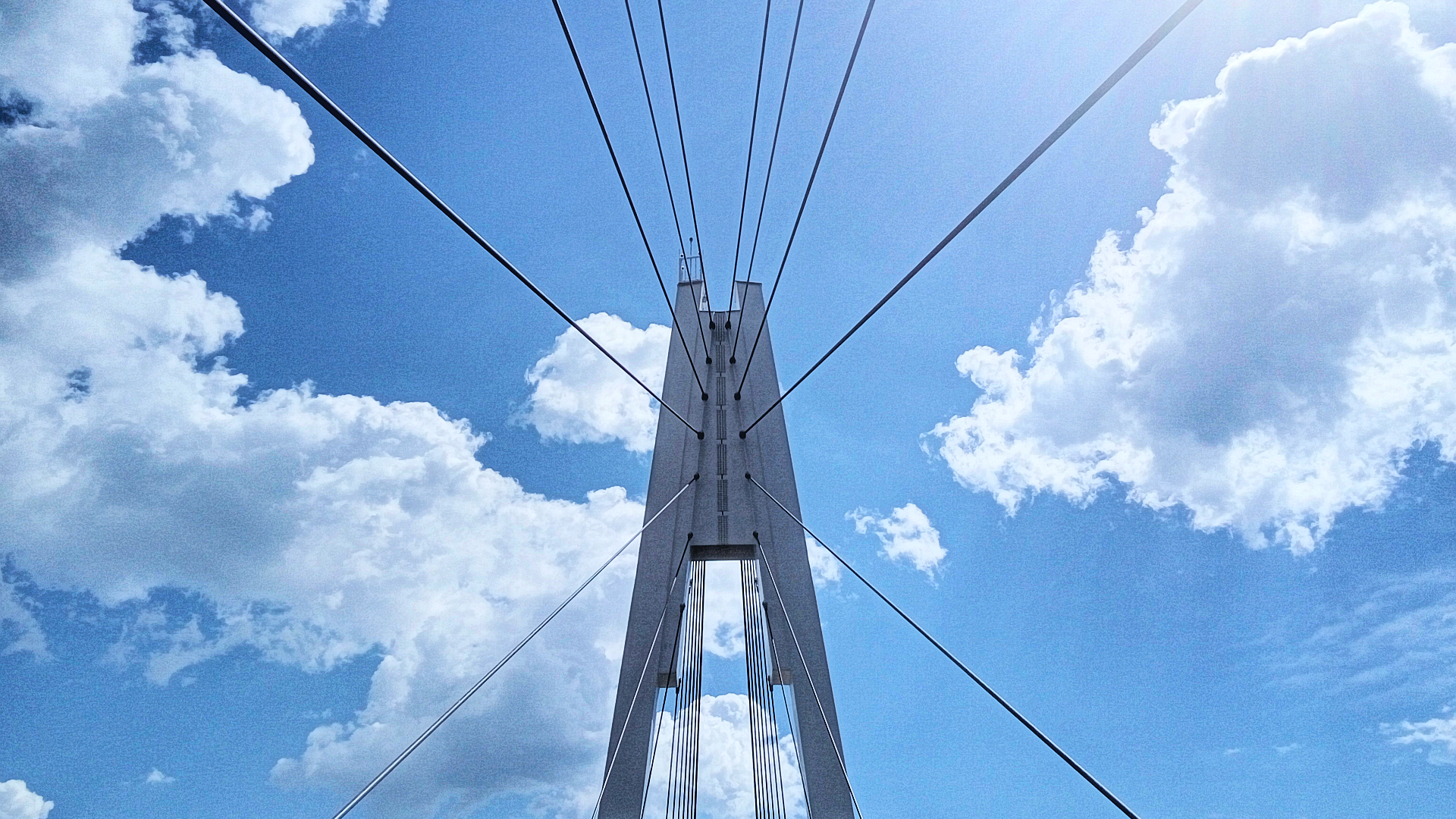 Sky Clouds Rope Bridge 1920x1080