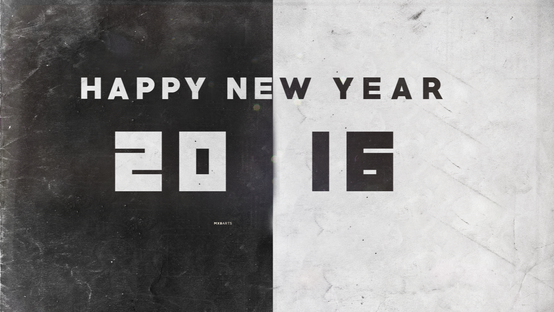 New Year 2016 Year Monochrome Numbers 1920x1080