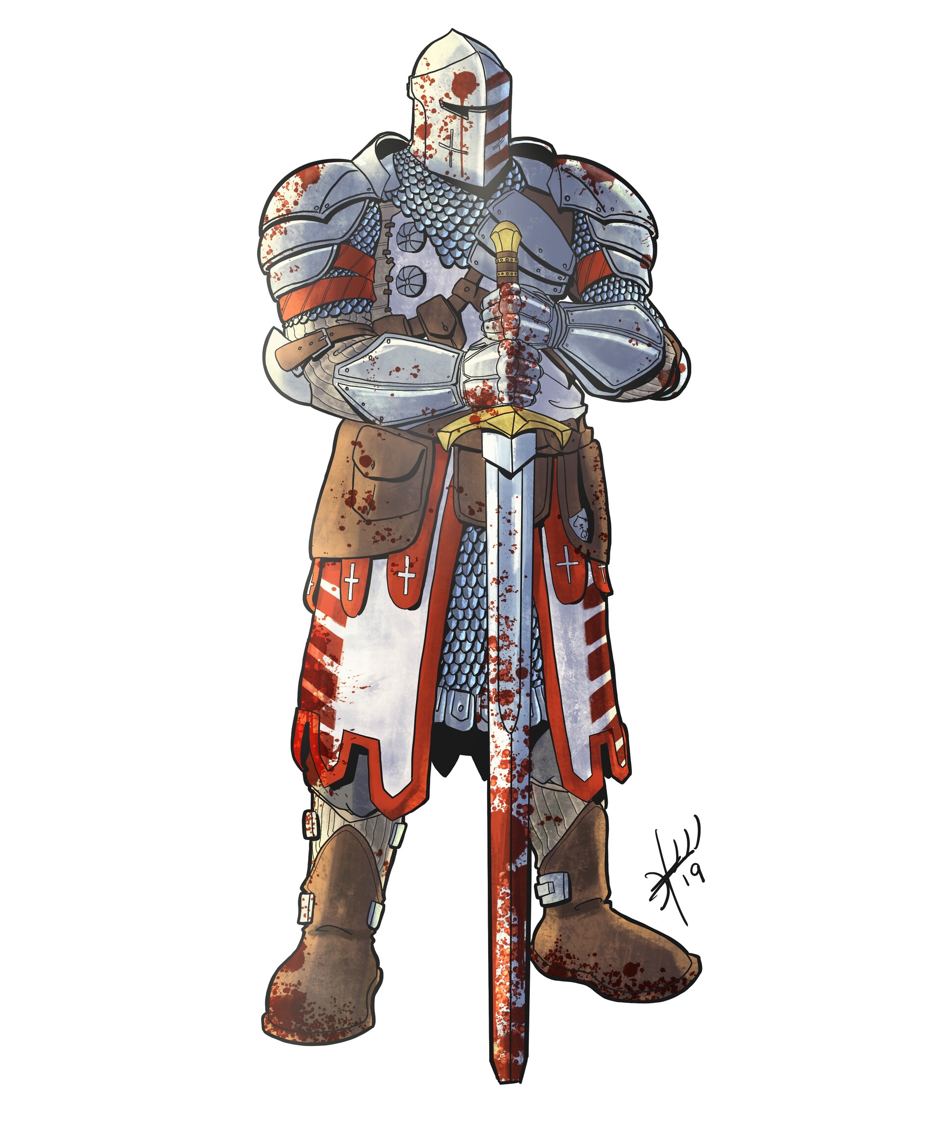 Knight Sword Fantasy Men Fantasy Art Artwork Simple Background Armored 2019 Year For Honor 1920x2294