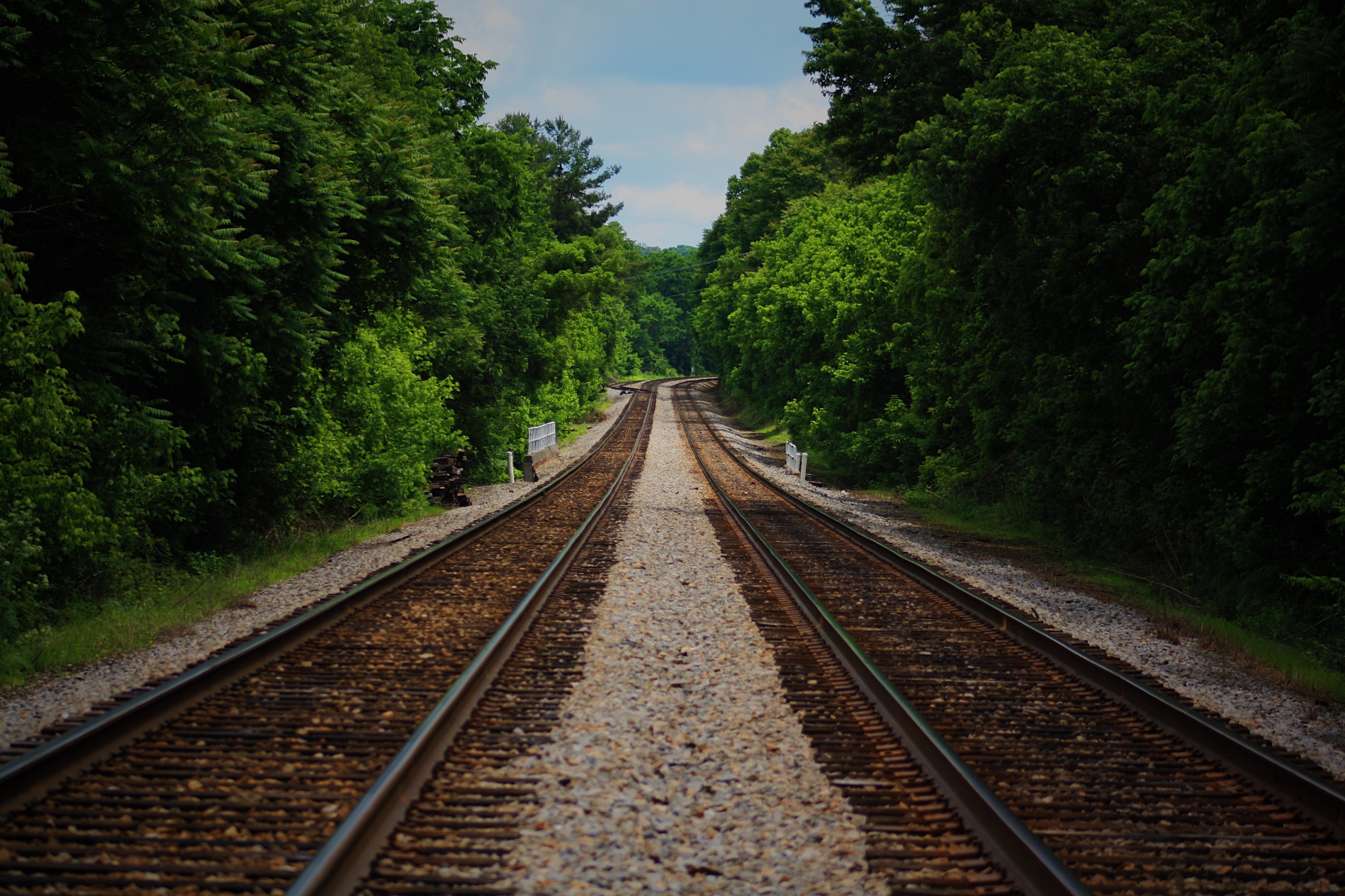 Railway Gravel Trees Nature Railroad Track 3888x2592