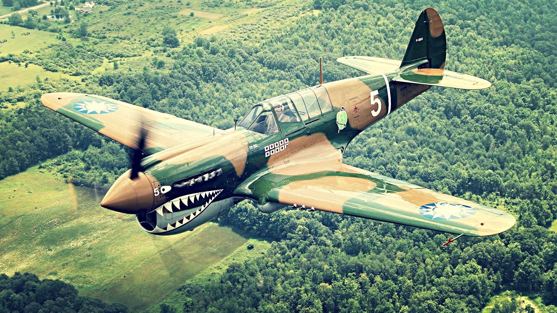 Airplane Propeller Curtiss P 40 Warhawk Aircraft Military Vehicle Military Aircraft Green 1920x1080