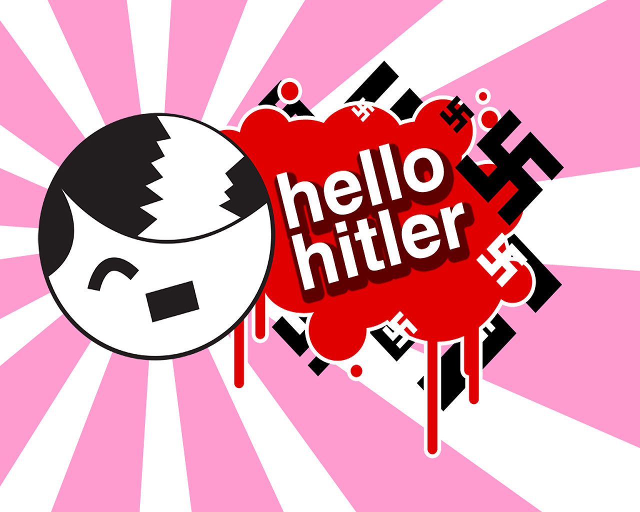 Cartoon Hello Kitty Nazi 1280x1024