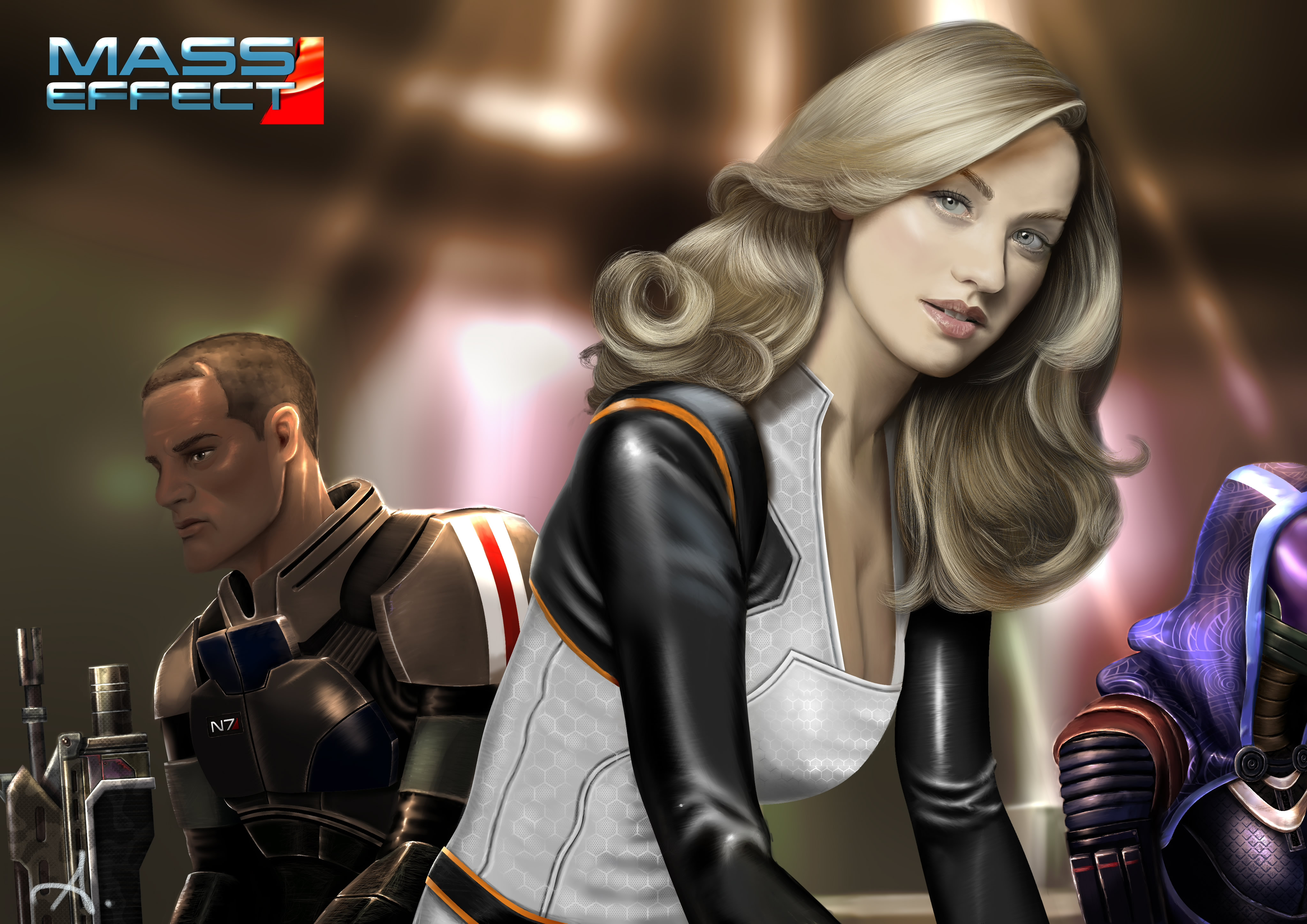 Mass Effect Yvonne Strahovski Fan Art Drawing Women Celebrity Miranda Lawson Mass Effect 2 Video Gam 4093x2894