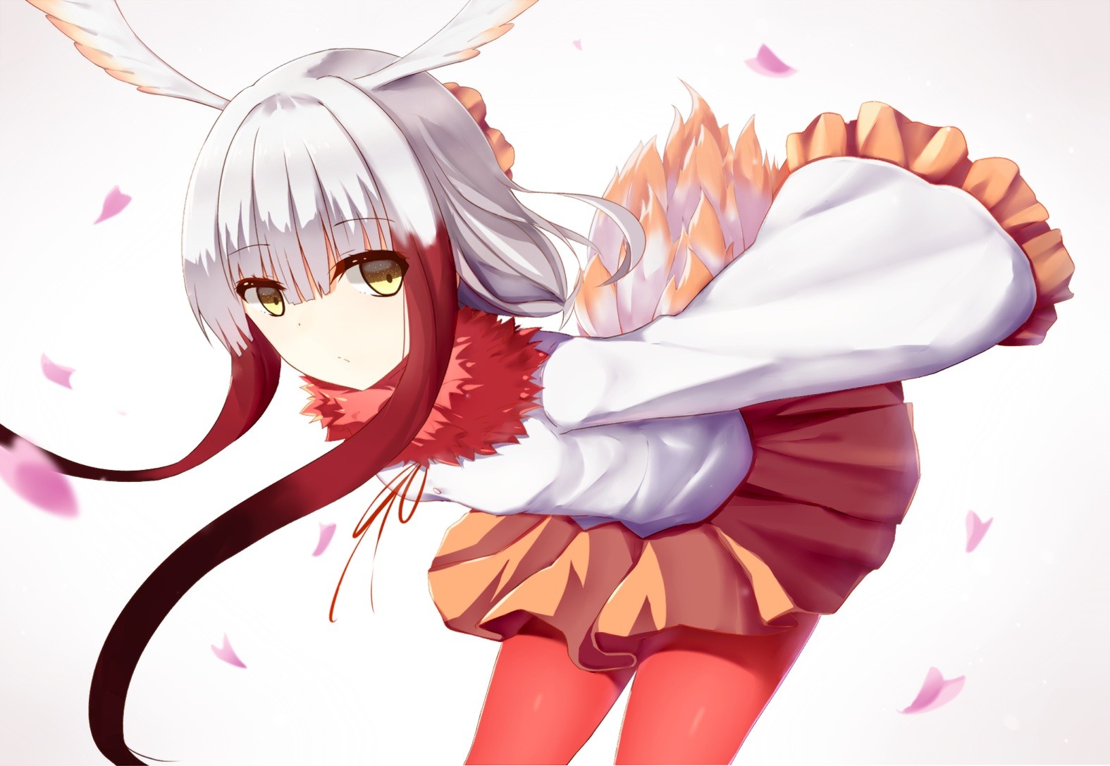 White Background Anthropomorphism Kemono Friends Japanese Crested Ibis Kemono Friends 1575x1087