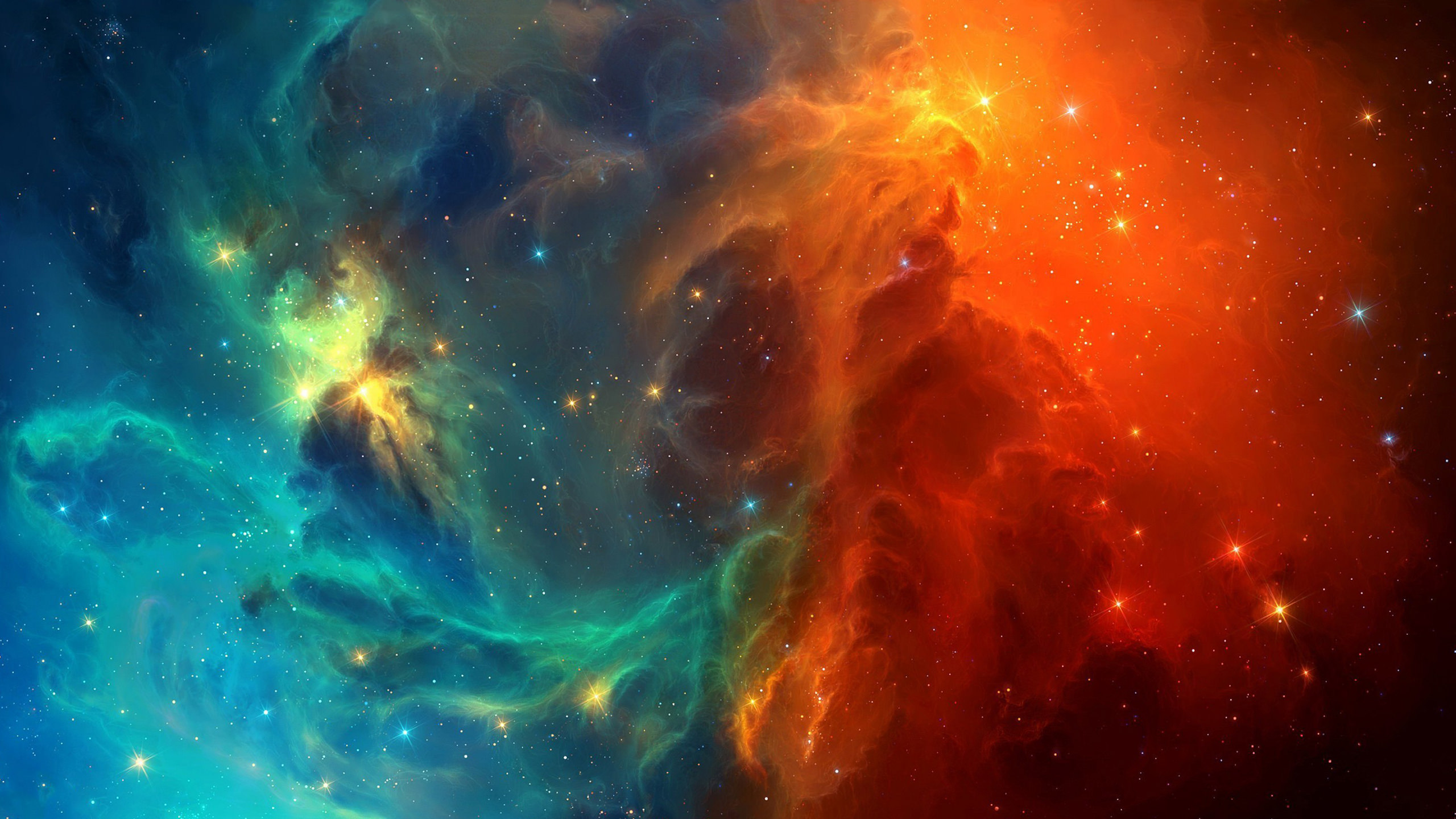 Space Stars TylerCreatesWorlds Nebula 2560x1440