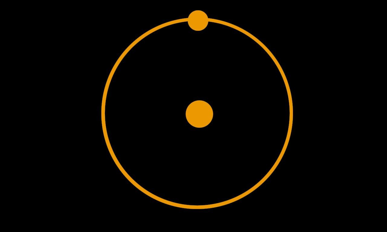 Science Hydrogen Minimalism Artwork Circle Black Background Orange 1280x768