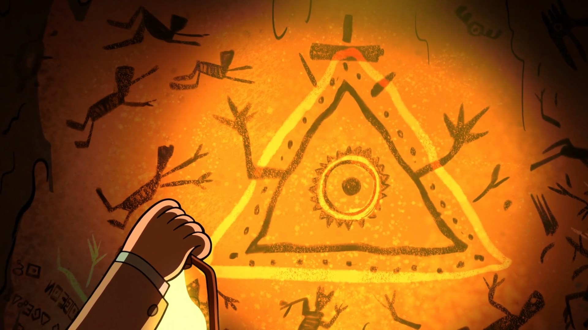 Gravity Falls Cartoon TV Illuminati Orange 1920x1080