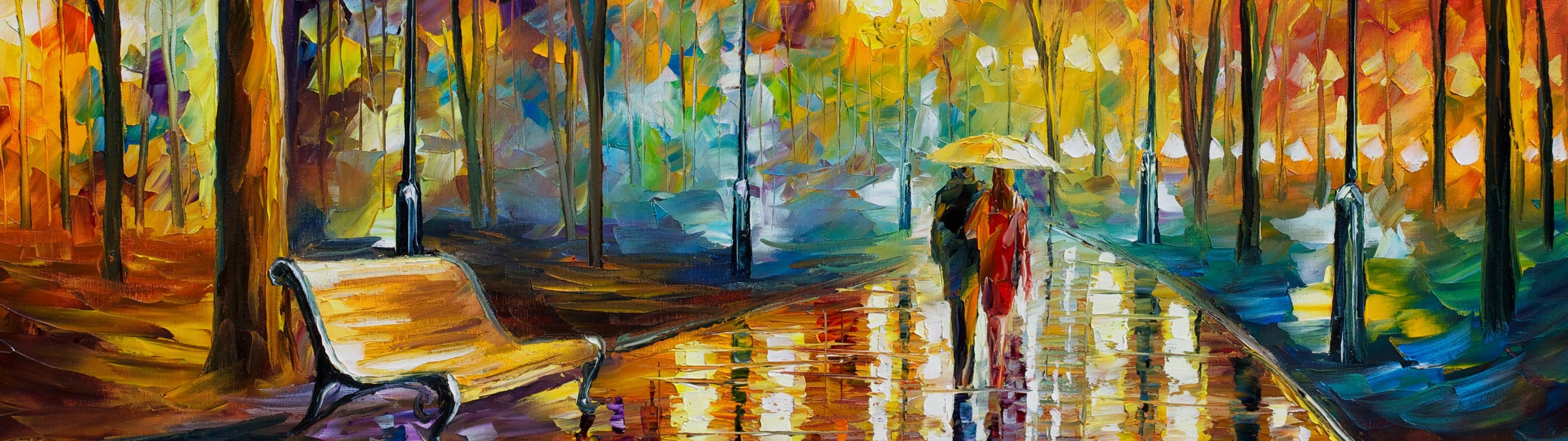Painting Leonid Afremov Artwork Park Umbrella 3344x940