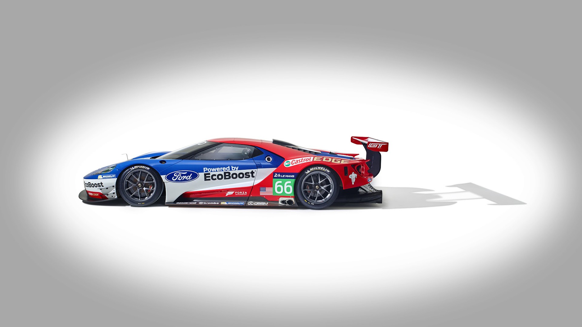 Ford GT Le Mans Car Race Cars Side View 1920x1080