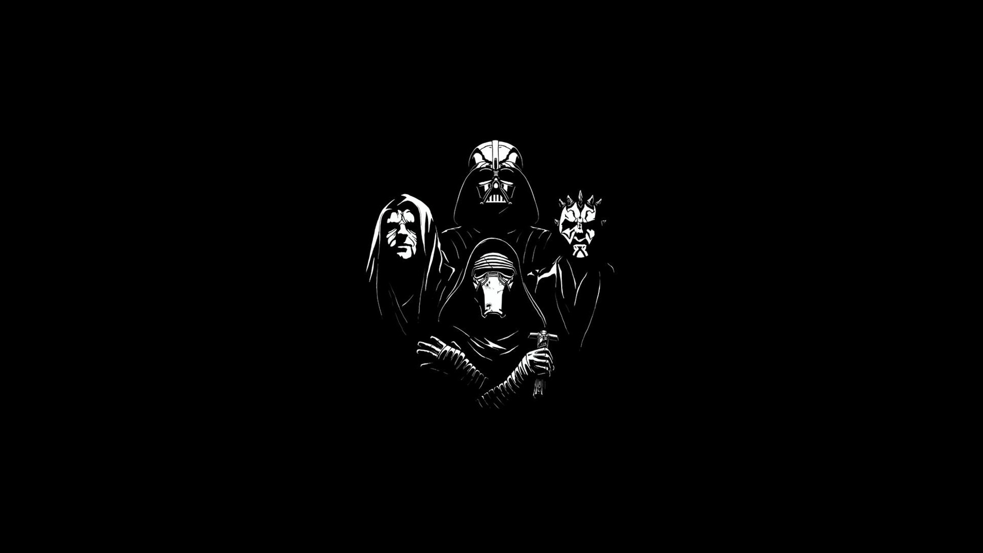 Star Wars Darth Vader Darth Sidious Darth Maul Kylo Ren Queen Dark Minimalism Emperor Palpatine 1920x1080