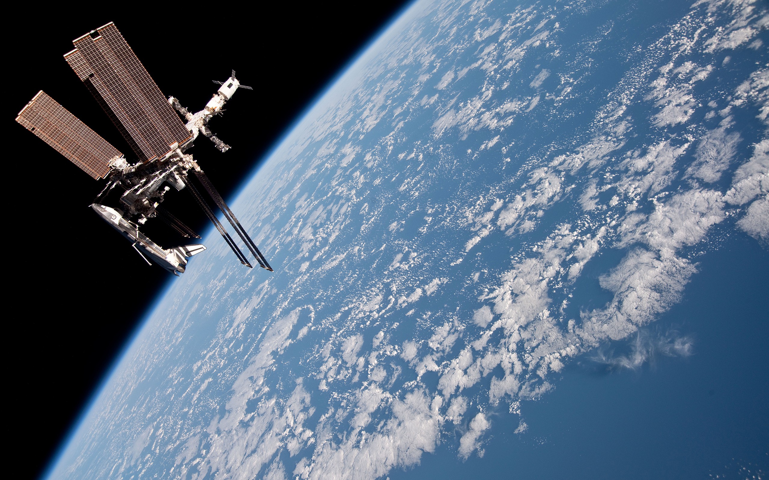 International Space Station Space Shuttle Endeavour Space NASA Earth 2560x1600