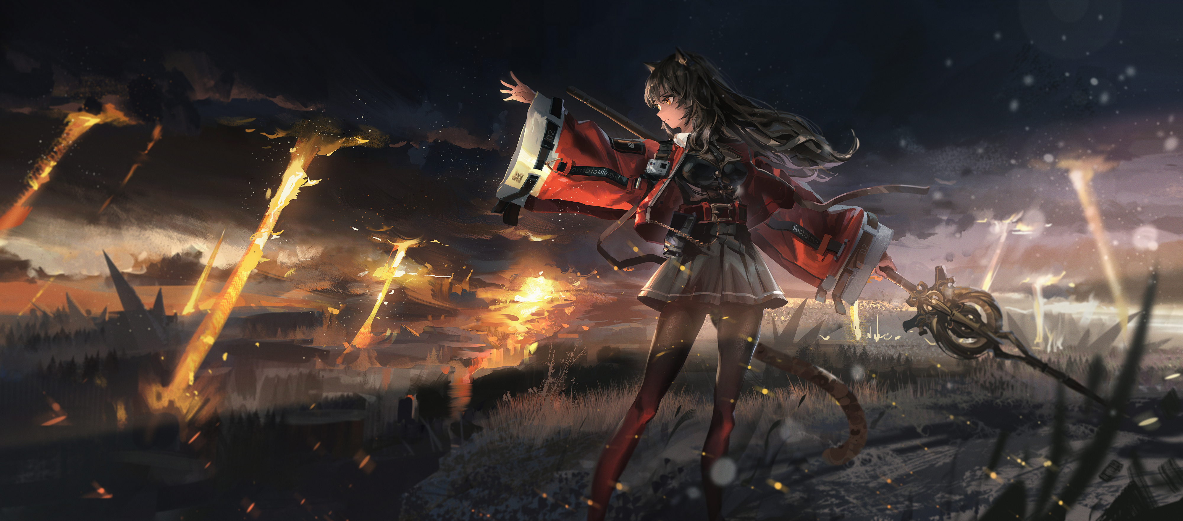 Science Fiction Machine Arknights Animal Ears Skyfire Arknights 4000x1762