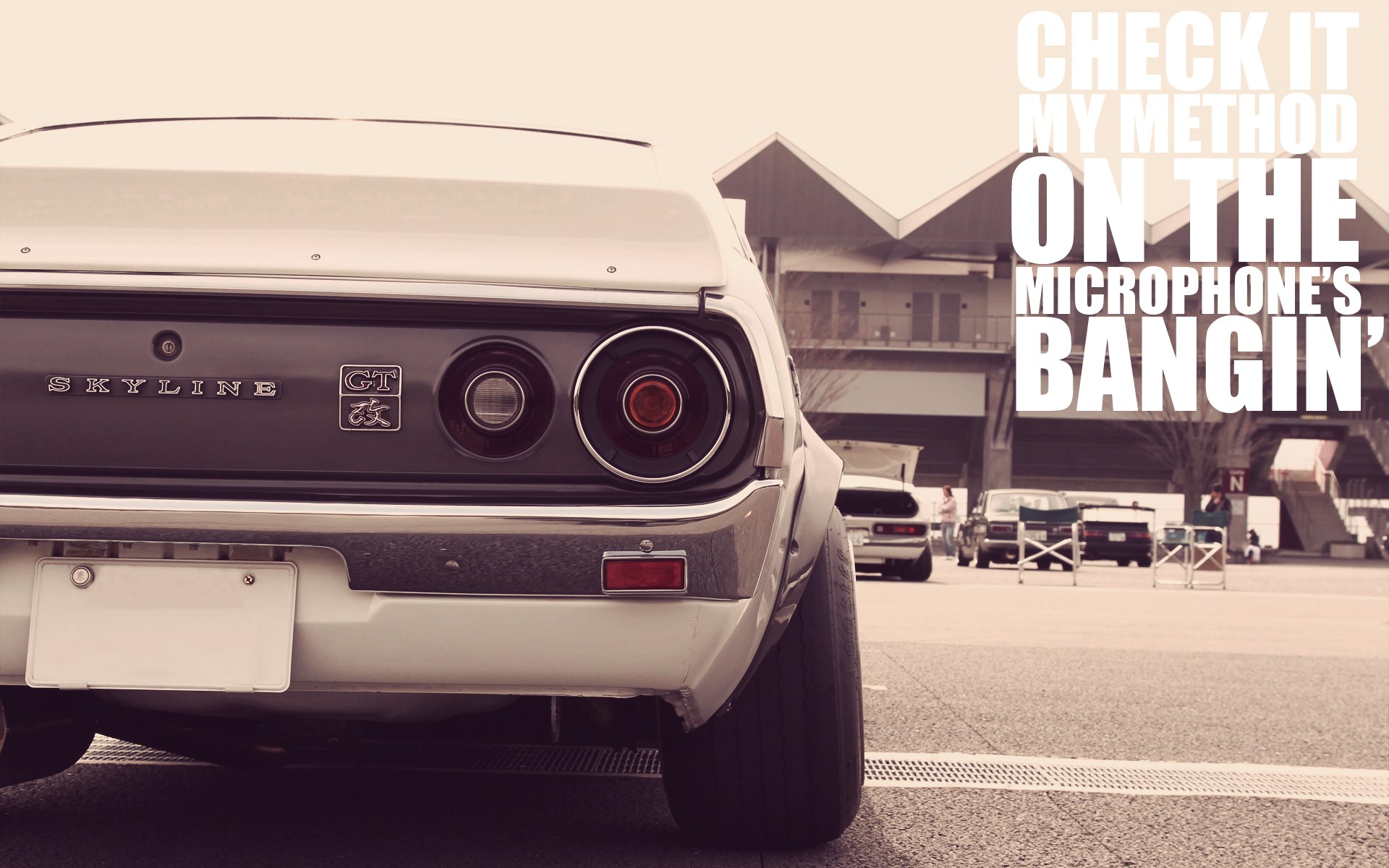 Nissan Nissan Skyline Hip Hop Wu Tang Clan Lyrics Car Typography Vehicle Nissan Skyline C110 Rear Vi 1920x1200