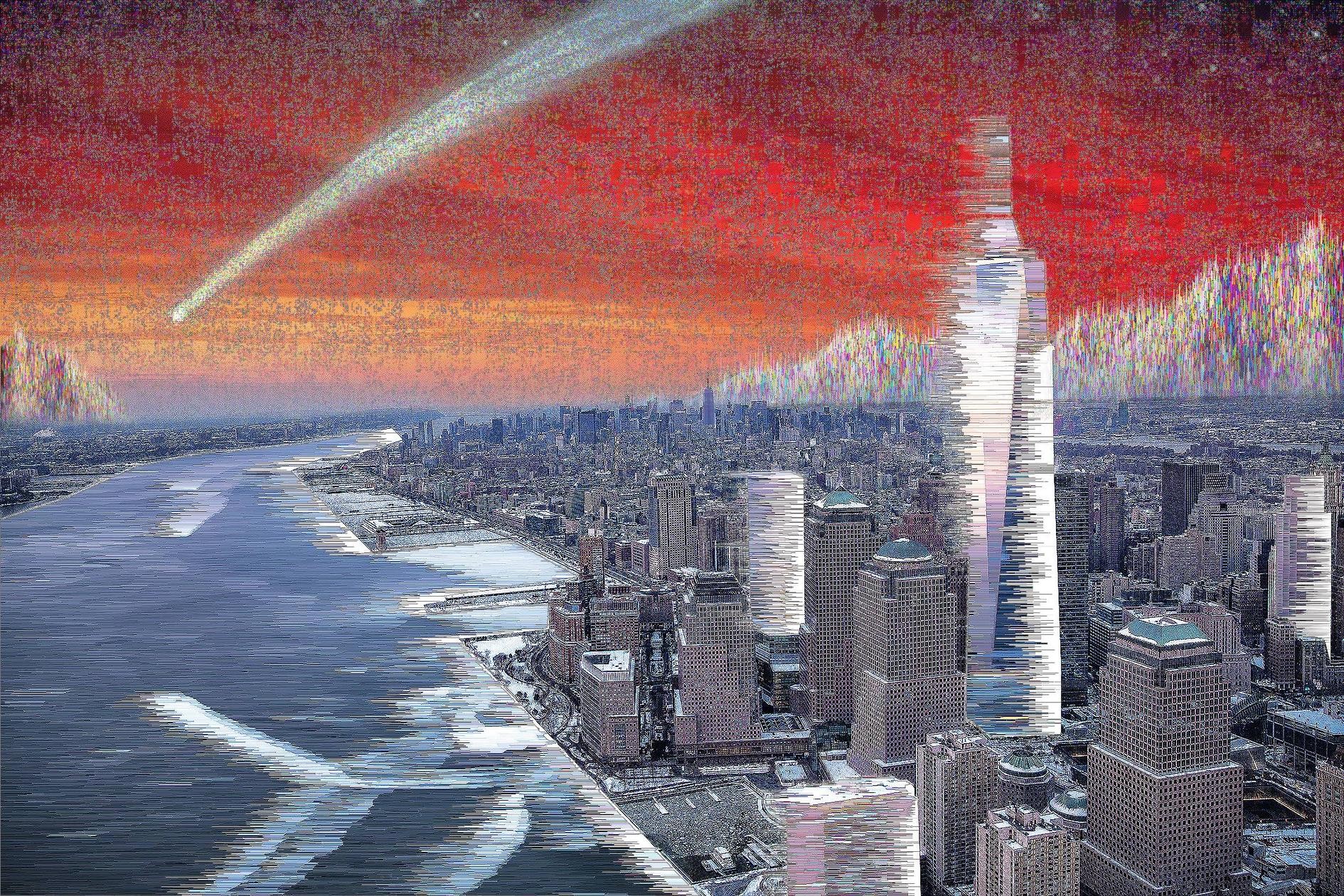 Glitch Art New York City Pixel Sorting City 1890x1260