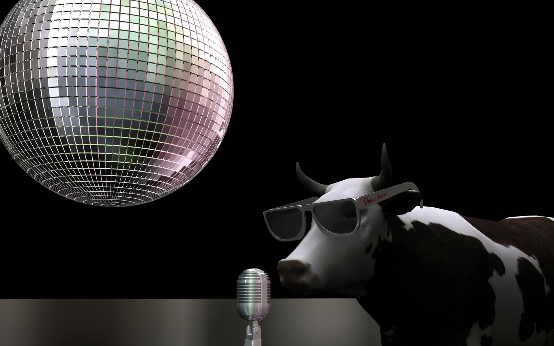 Render Cow Glasses Disco Balls 1920x1200