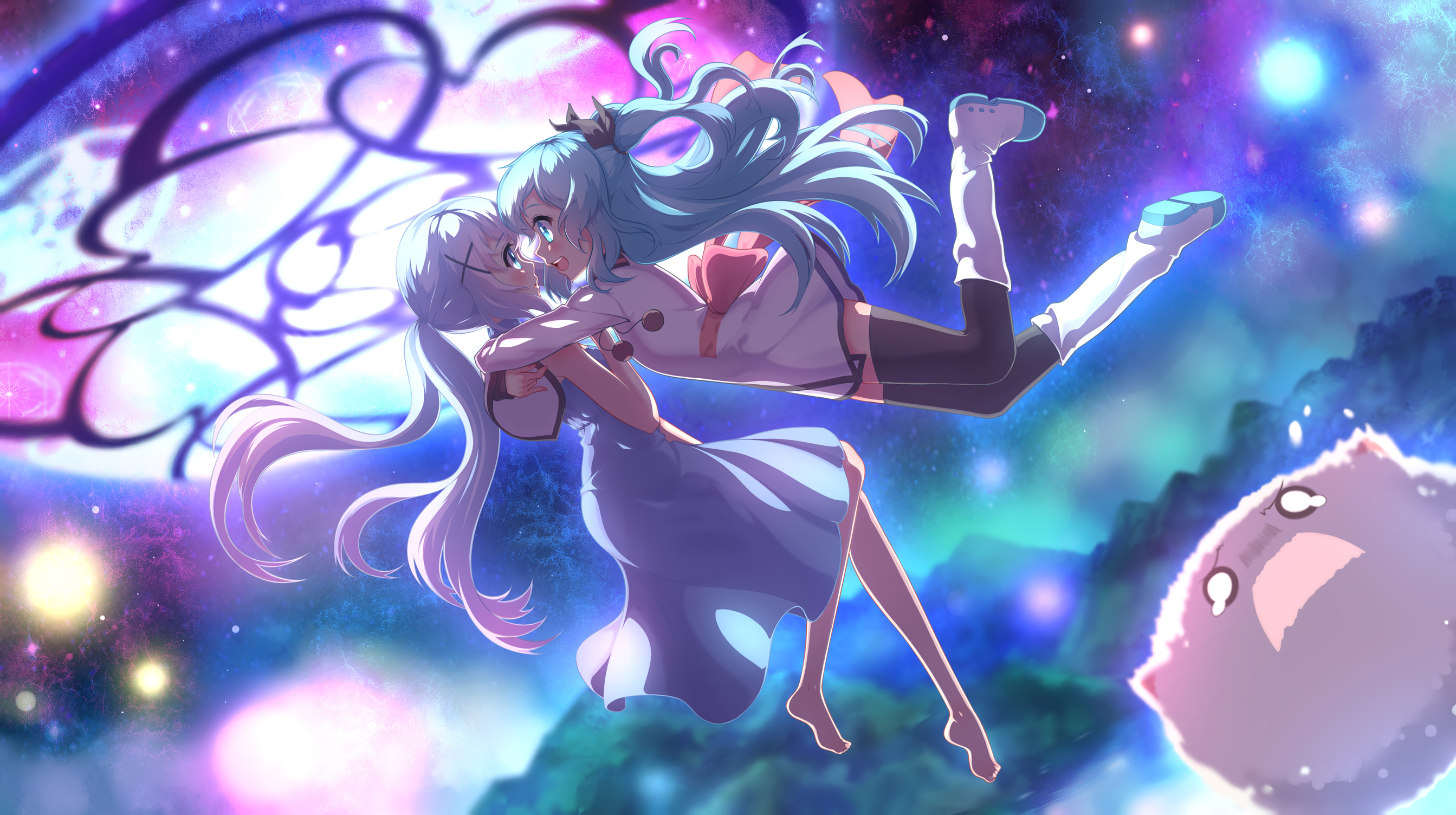 Celestial Method Is The Order A Rabbit Chino Kaf Noel Celestial Method Long Hair Twintails Blue Hair 2687x1504