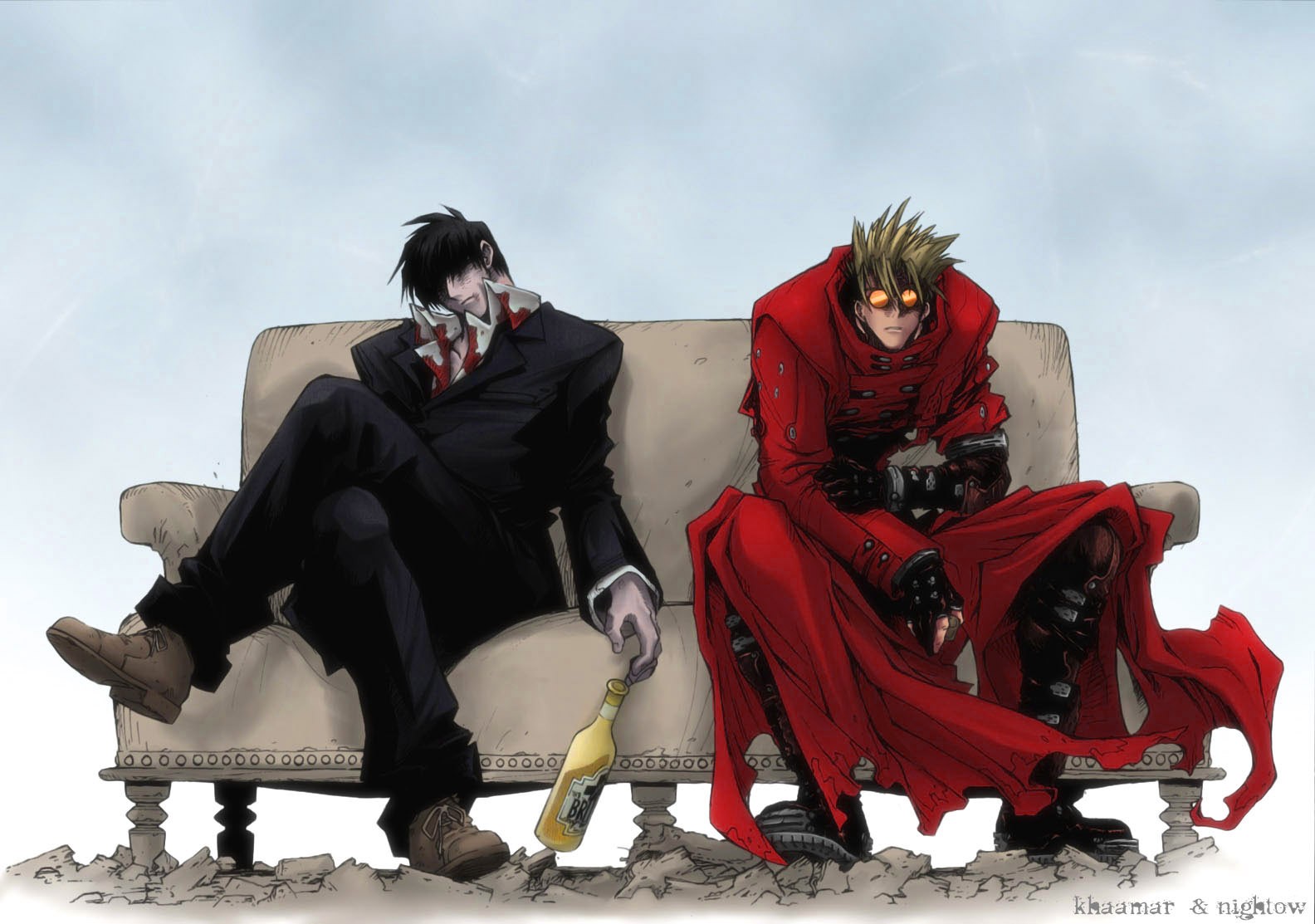 Trigun Vash The Stampede Gun Glasses Nicholas D Wolfwood Futuristic 1584x1113