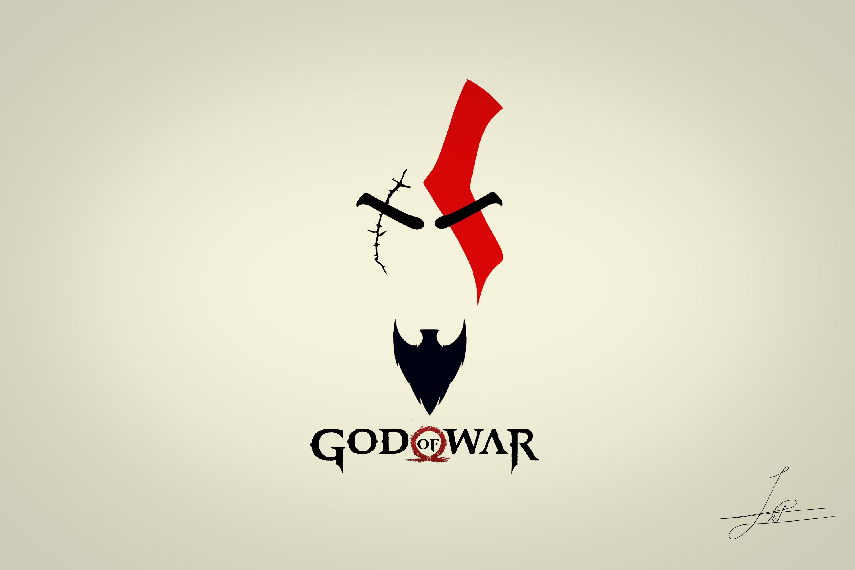 God Of War Minimalist 3000x2000
