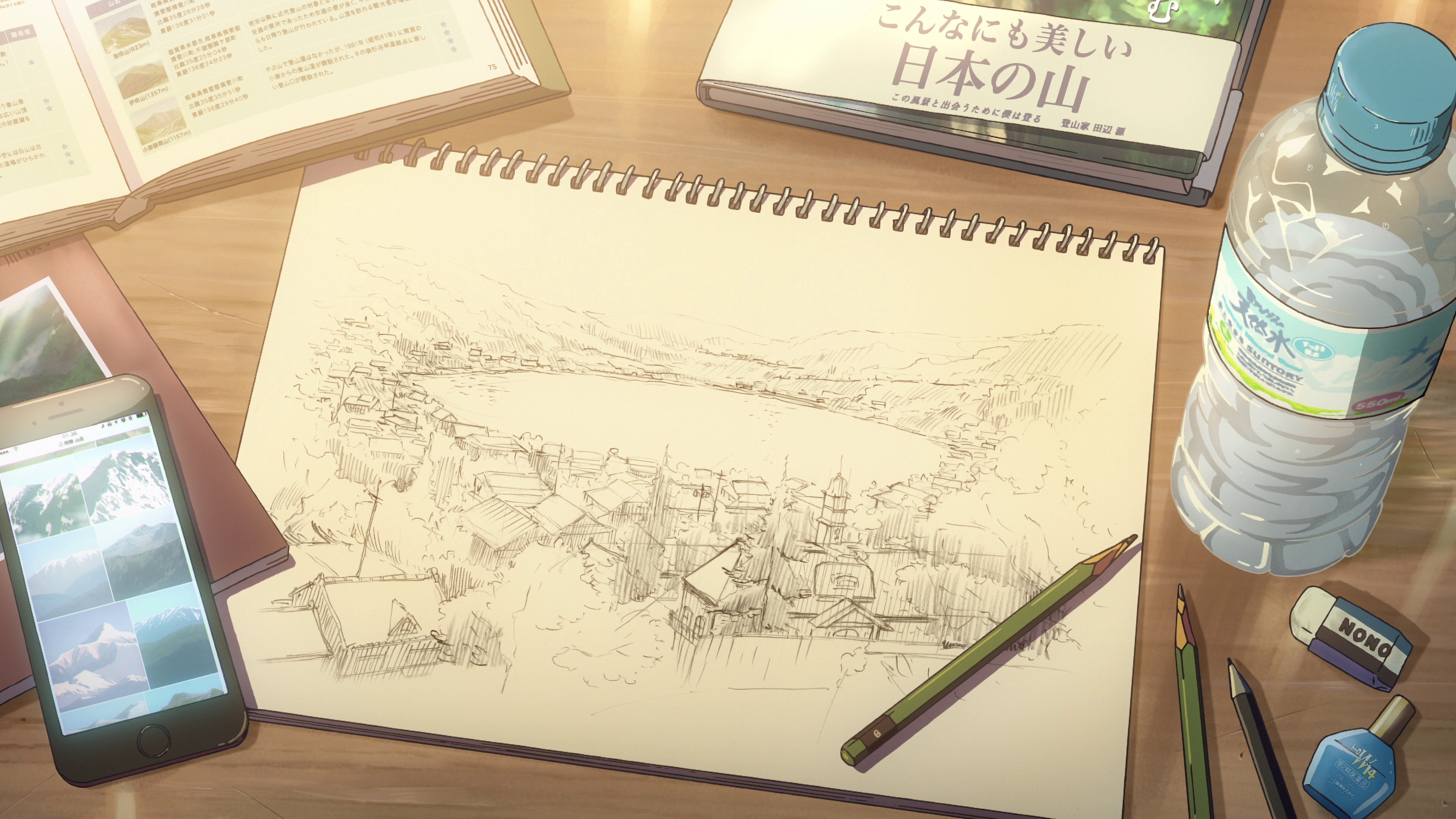 Your Name Pencil Drawing Anime Wallpaper - Resolution:3840x2160 - ID