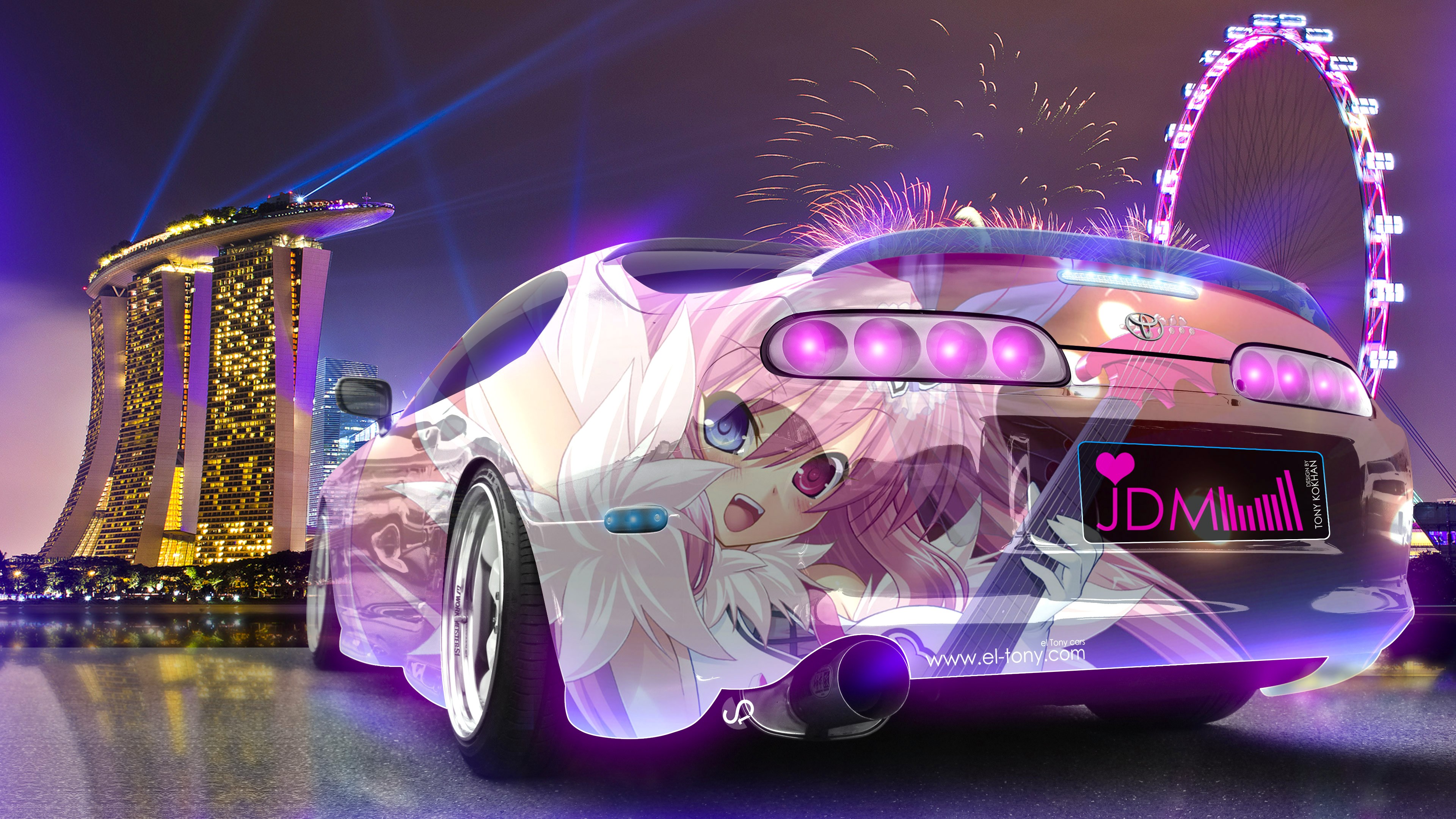 Super Car Tony Kokhan Colorful Toyota Supra JDM Anime Itasha 3840x2160