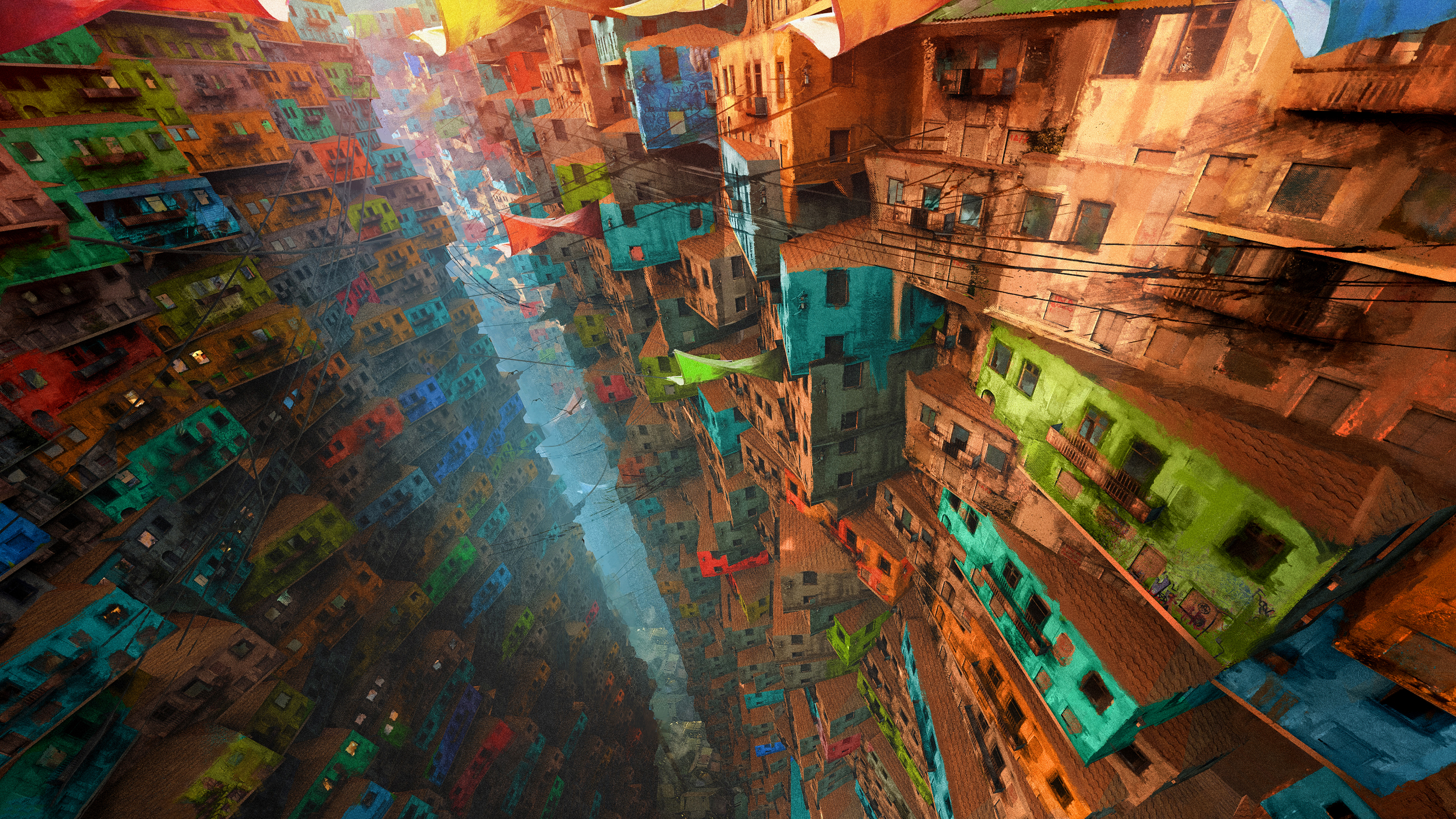 Digital Art City House Favela Fantasy Art Niyas Ck 3840x2160