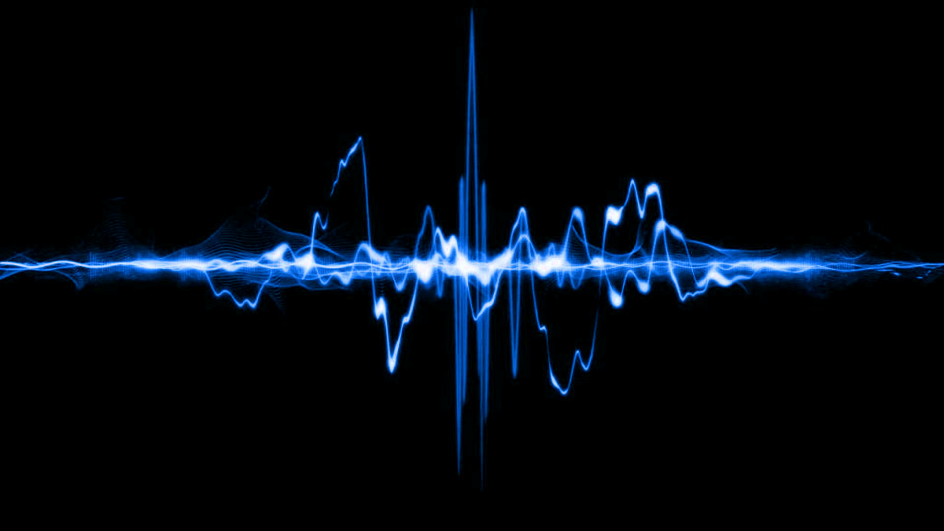 Audio Spectrum Lines Blue Black Background Simple Background 1920x1080