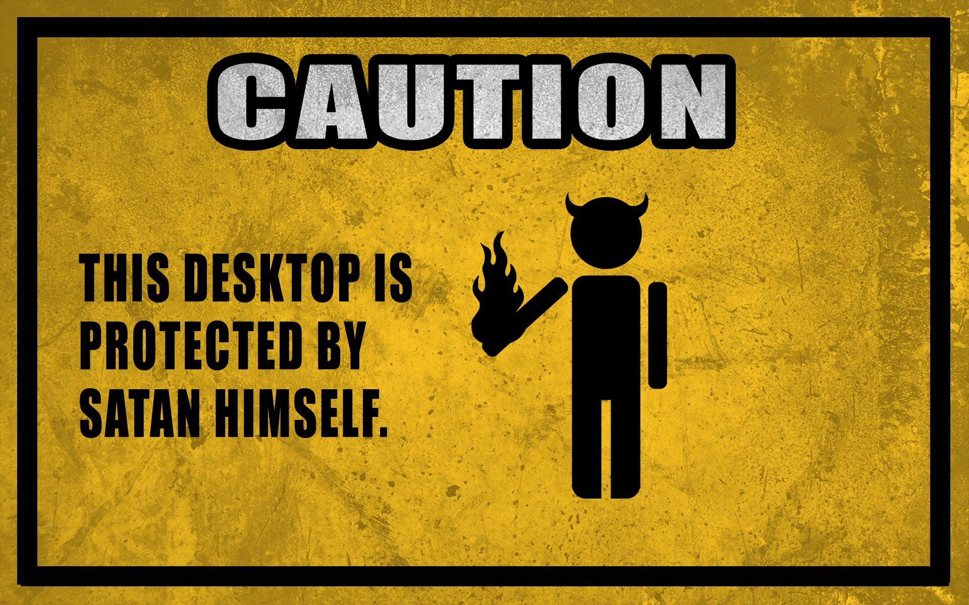 Humor Caution Signs Devils 1920x1200