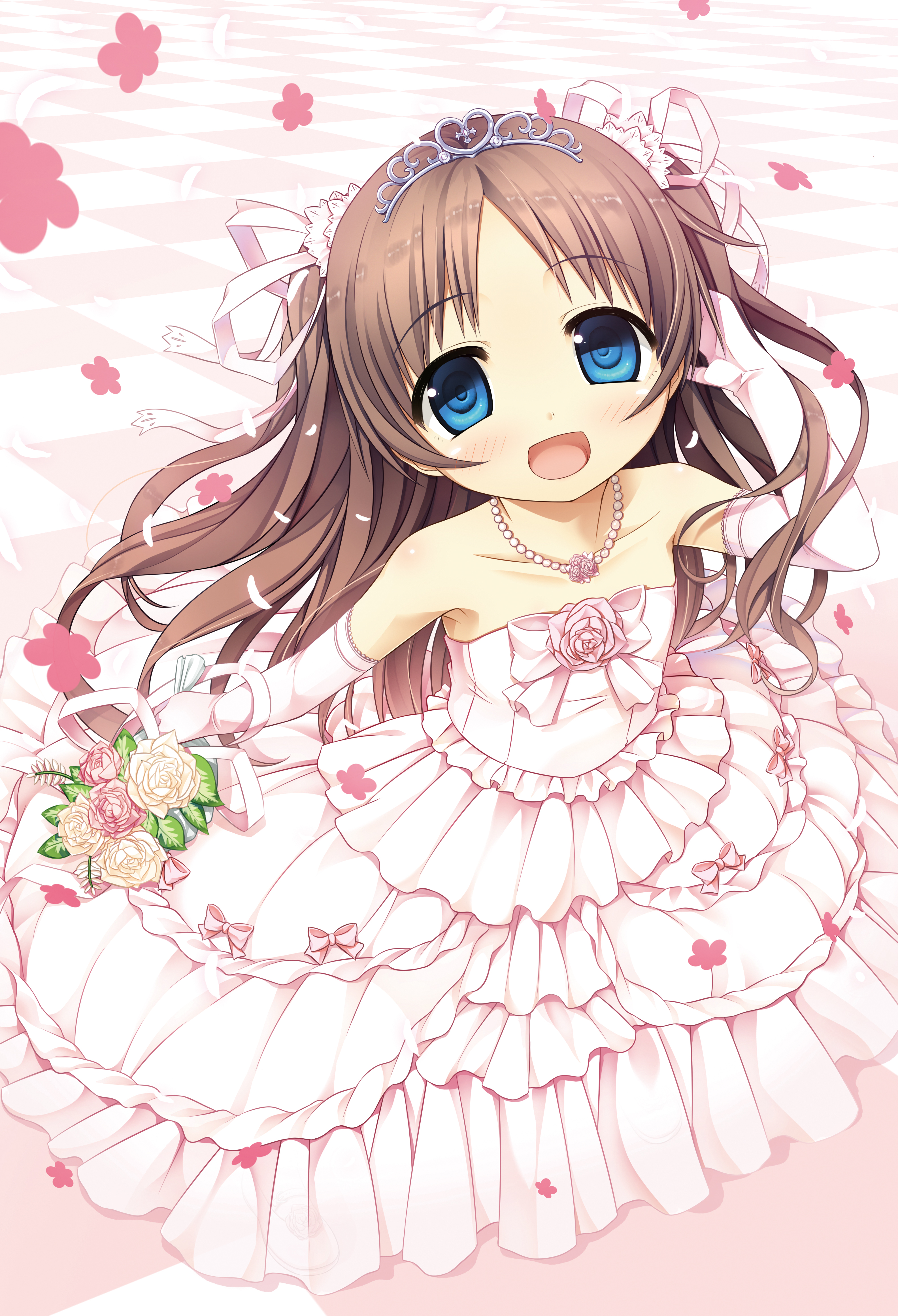 Monobeno Sawai Natsuha Wedding Dress White Dress Brunette Blue Eyes 3170x4644