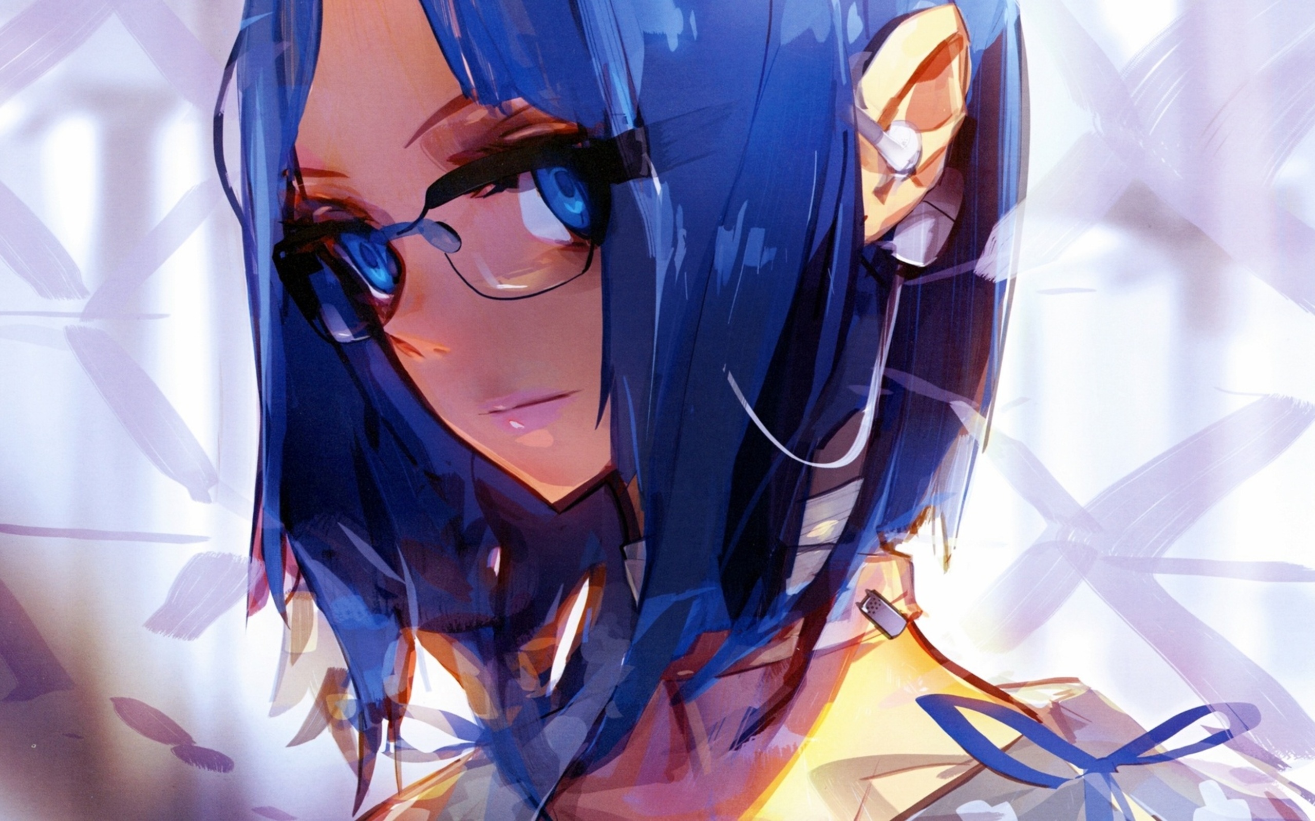 Girl Anime Original Anime Blue Hair 2560x1600