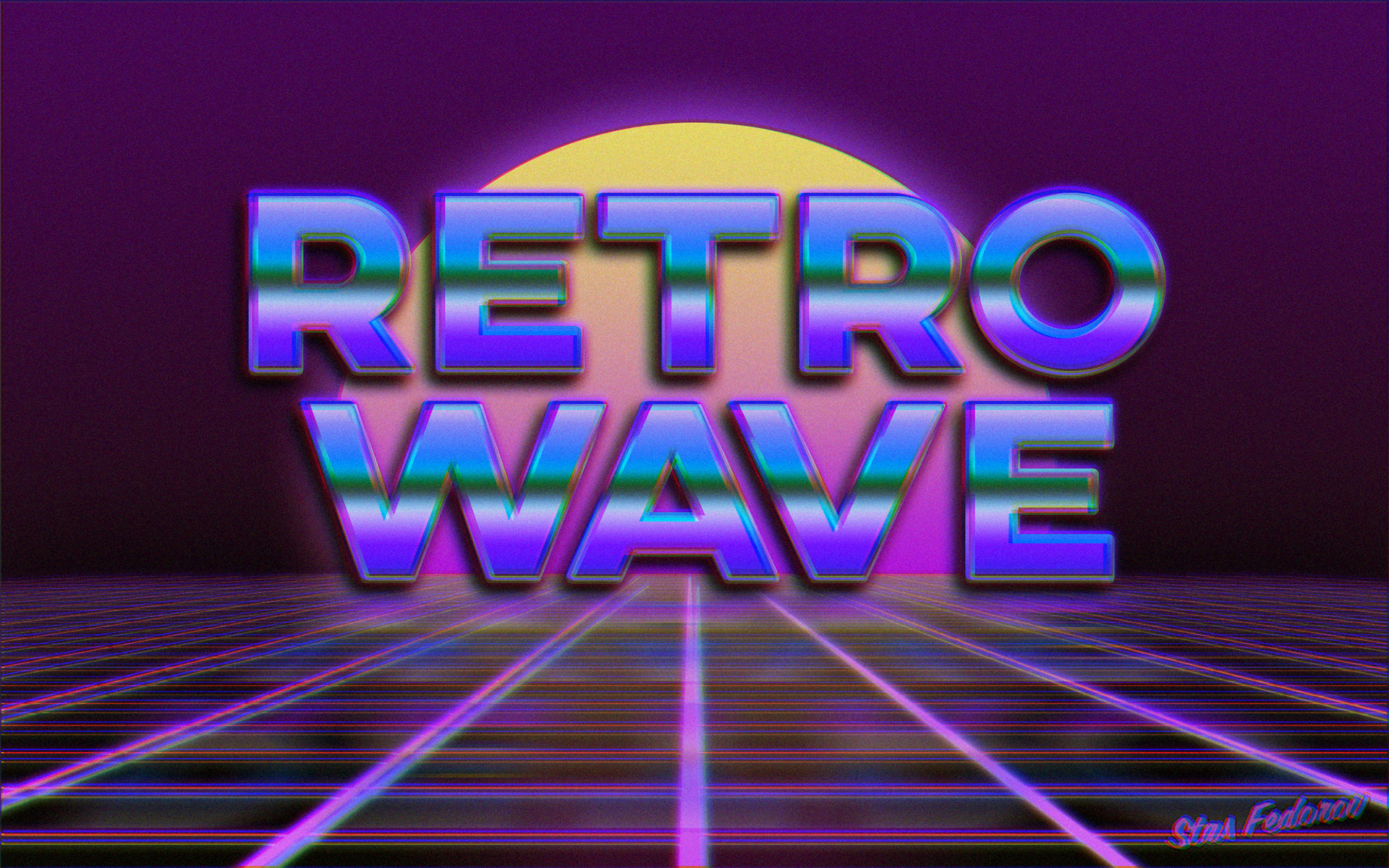 New Retro Wave Synthwave 1980s Typography Neon Photoshop 1920x1200
