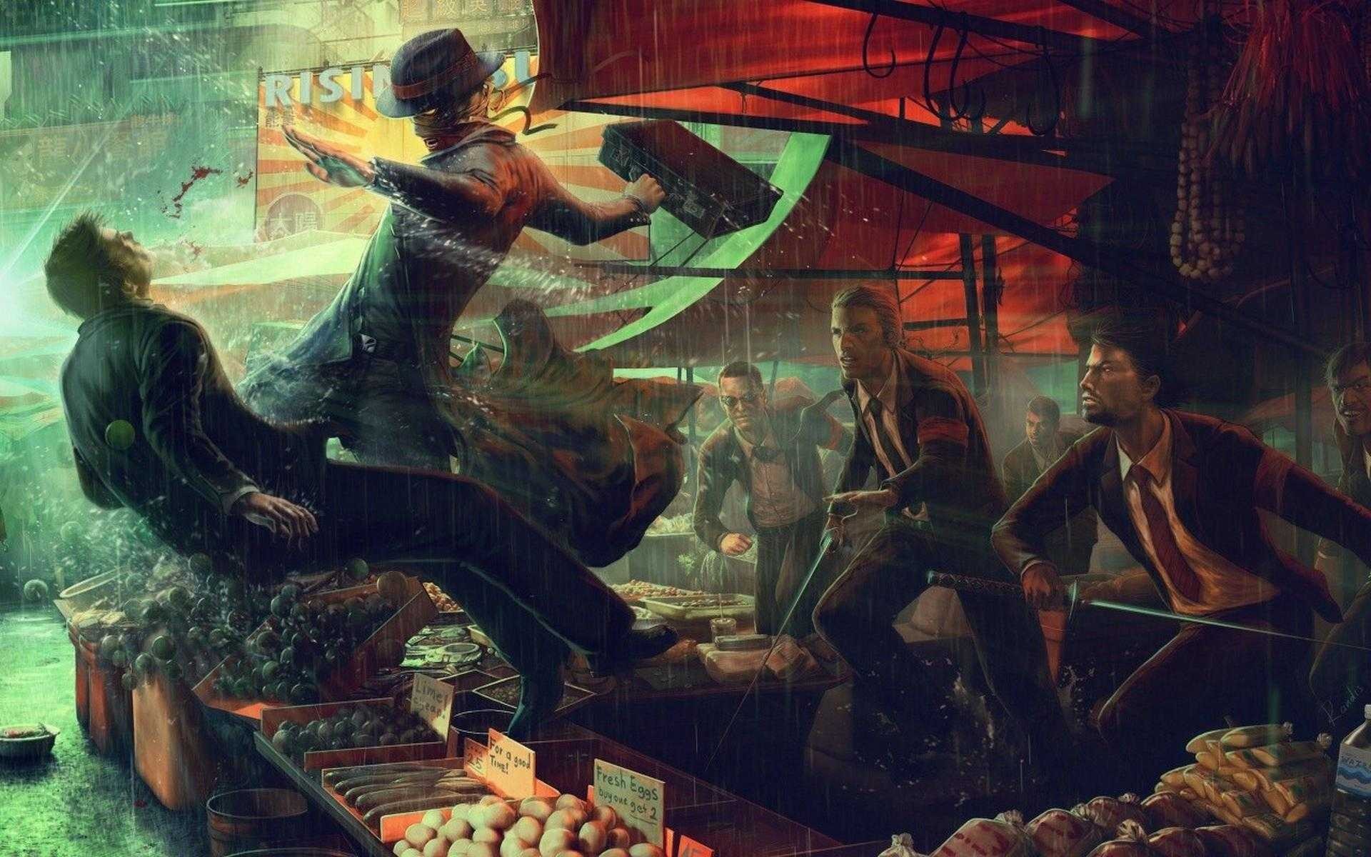 Fantasy Art Men Food Markets Tie Artwork 1920x1200