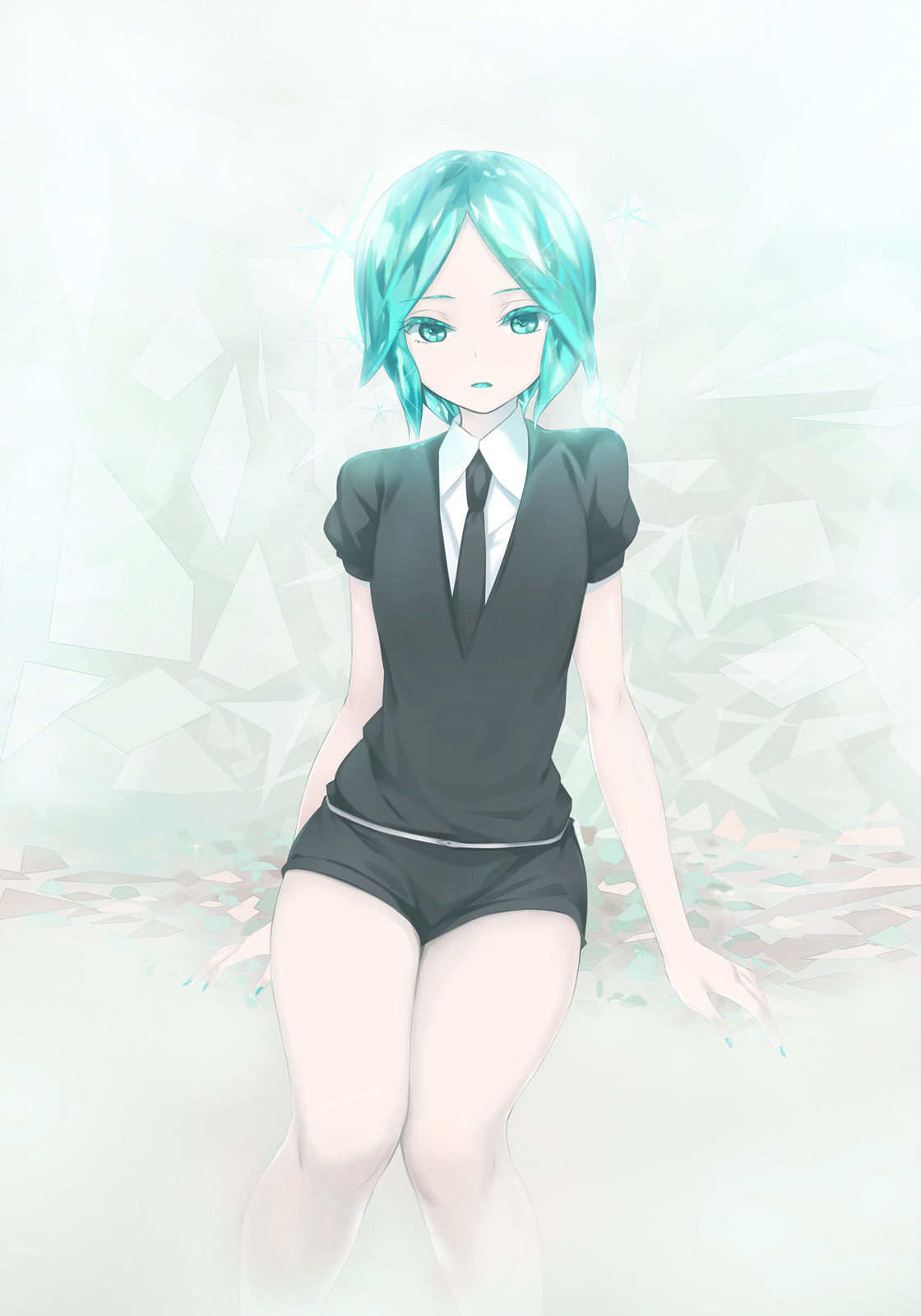 Short Hair Houseki No Kuni Phos Houseki No Kuni Coffee Kizoku Cyan Cyan Hair 1120x1600